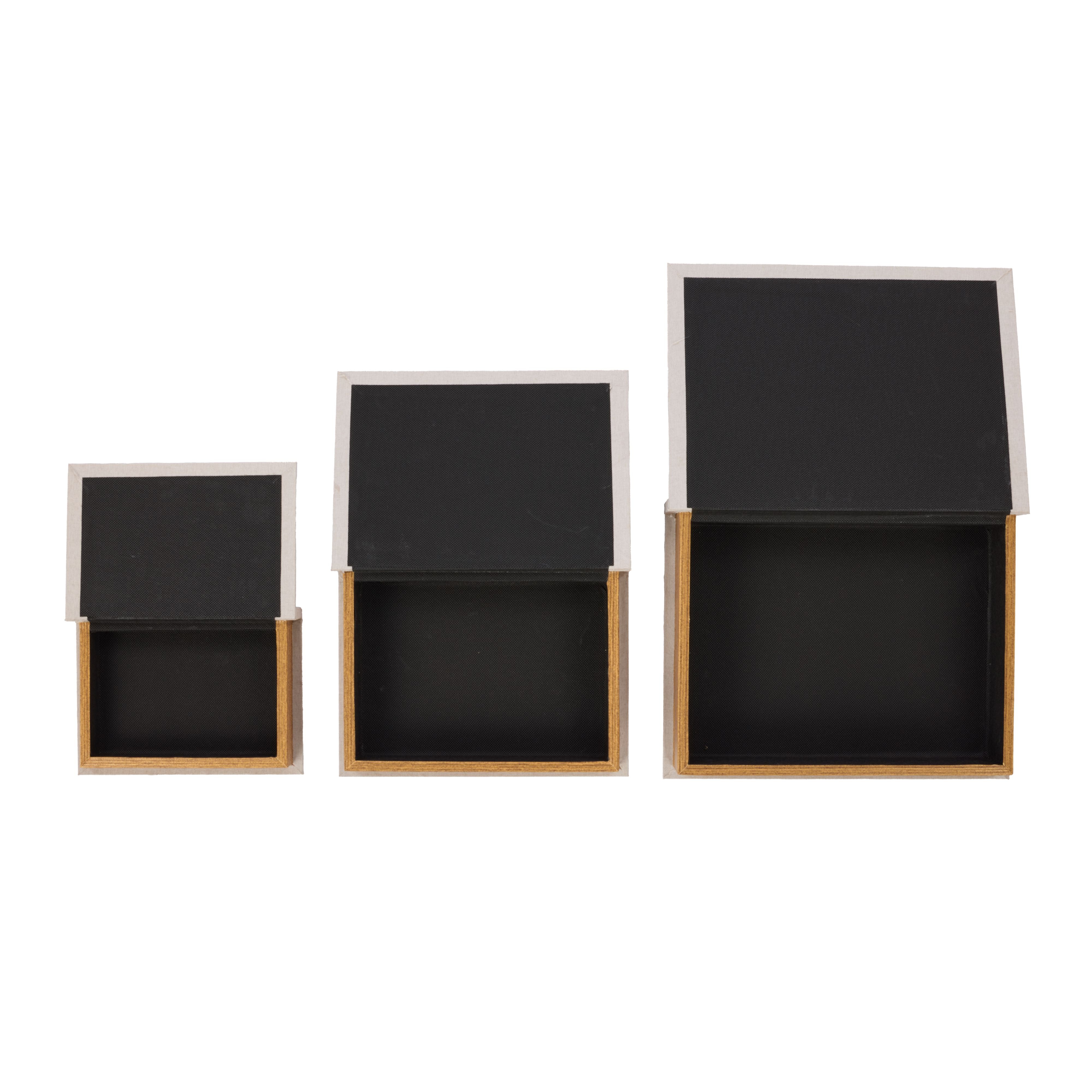 Atticus Book Box Set of 3 - Linen & Natural-Decor Items-Society Home-The Bay Room