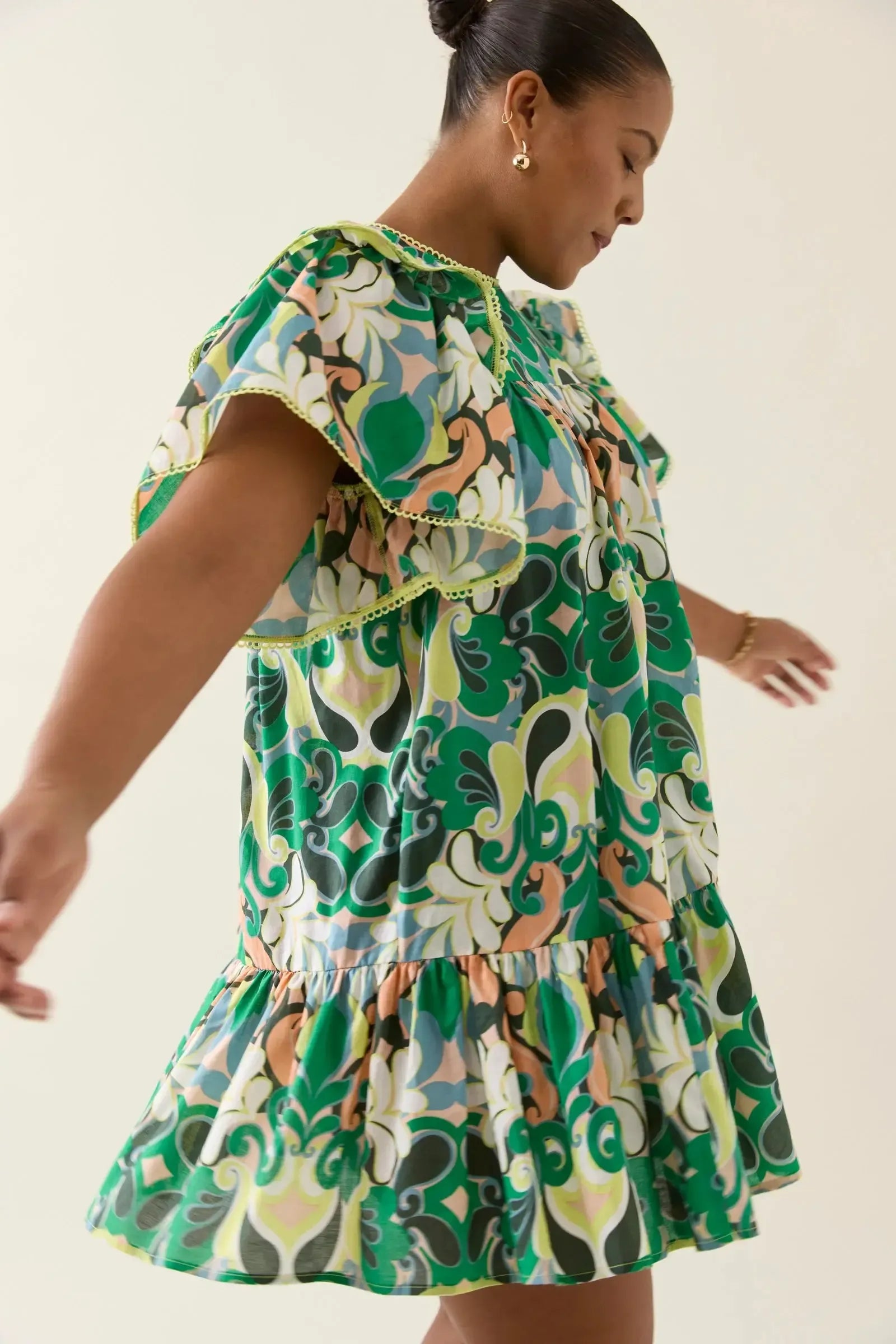 Aurora Frill Dress - Paisley-Isle Of Mine-The Bay Room