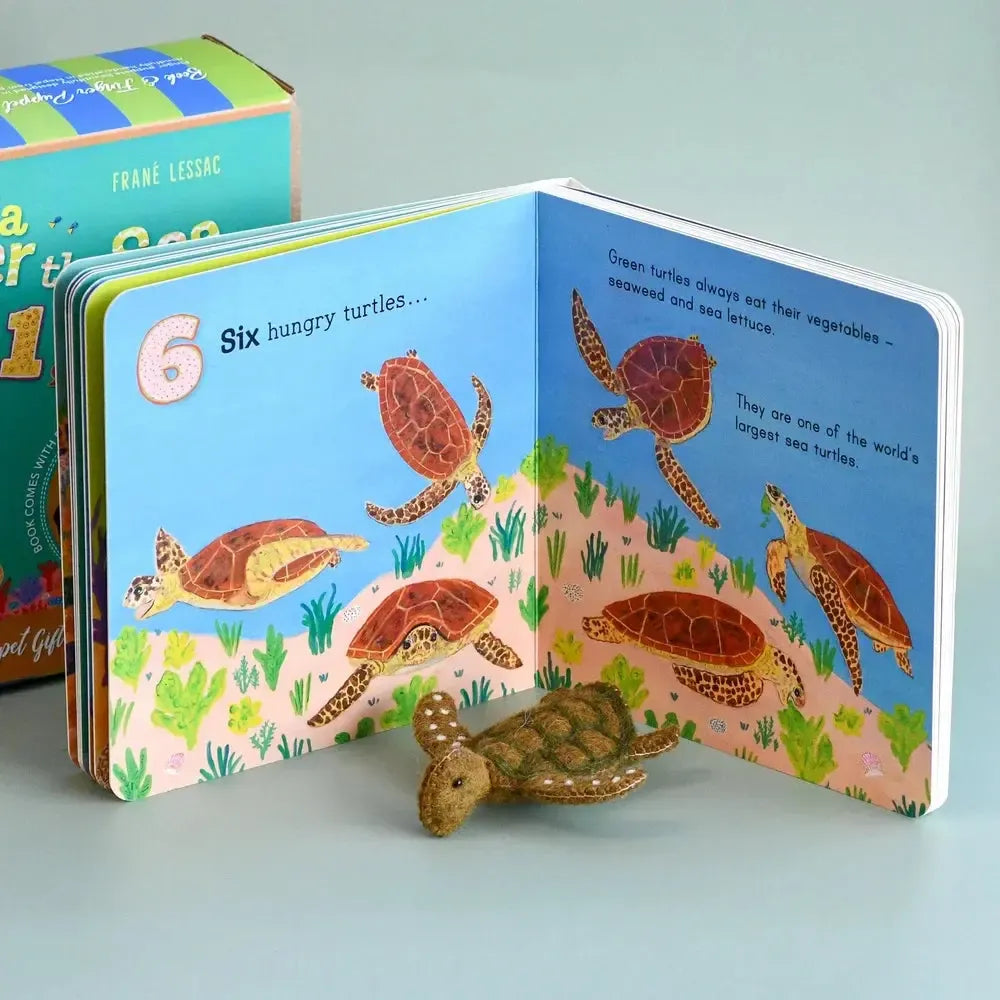 Australia Under the Sea 1, 2, 3 Book and Finger Puppet Set-Toys-Tara Treasures-The Bay Room