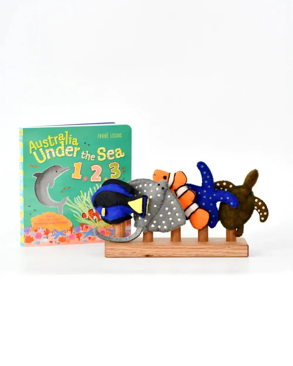 Australia Under the Sea 1, 2, 3 Book and Finger Puppet Set-Toys-Tara Treasures-The Bay Room