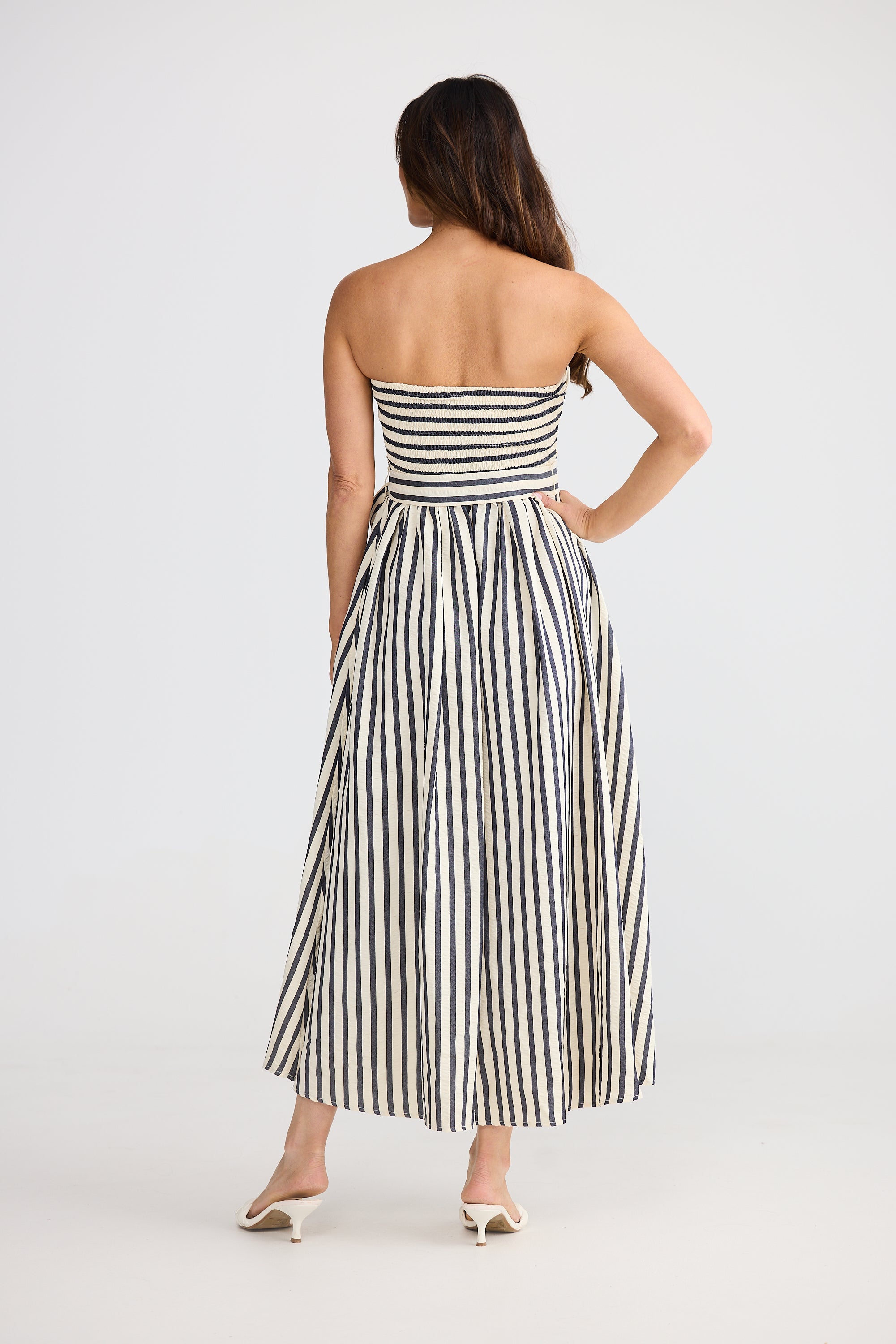 Avalon Dress - Navy Stripe-Dresses-Brave & True-The Bay Room