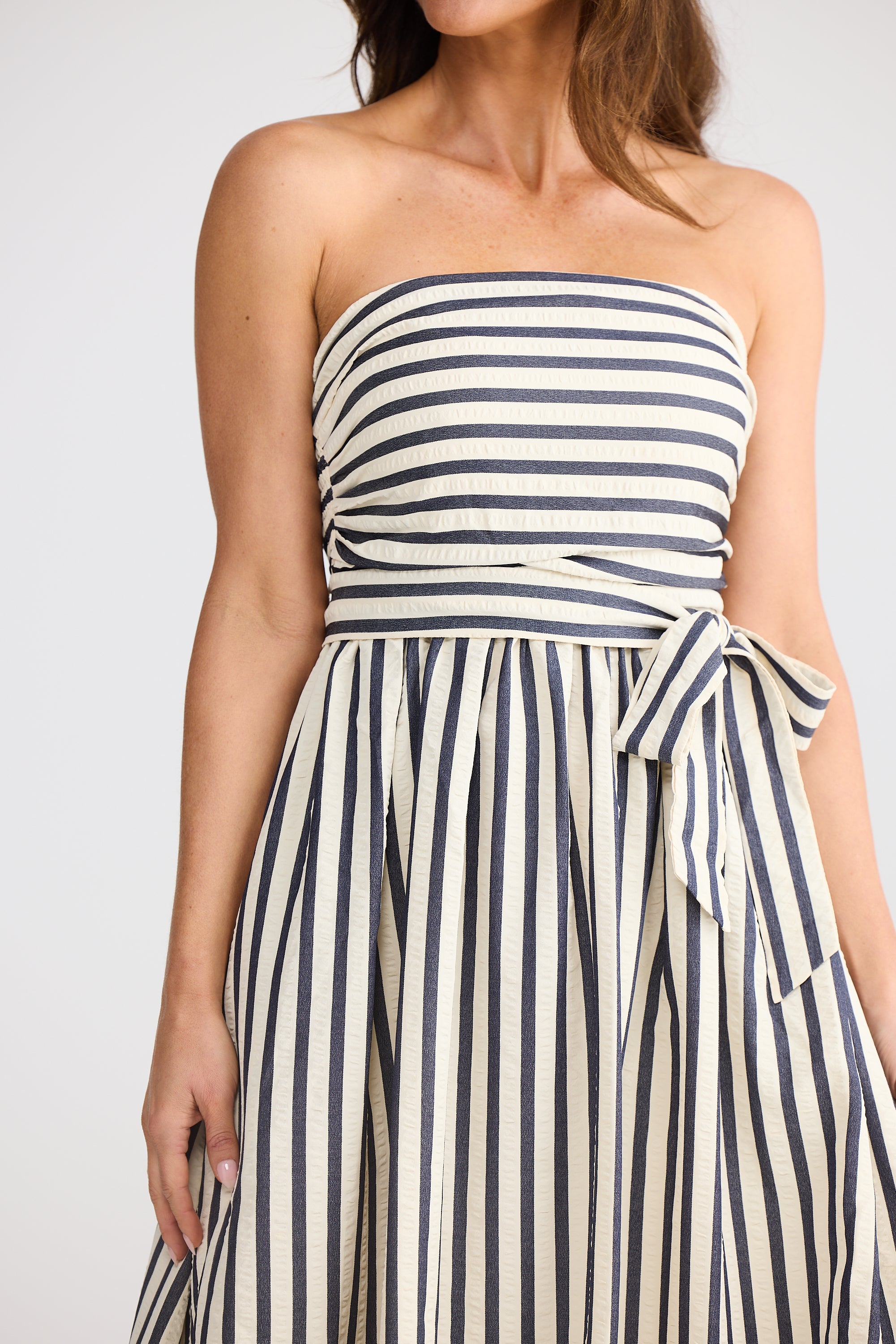 Avalon Dress - Navy Stripe-Dresses-Brave & True-The Bay Room