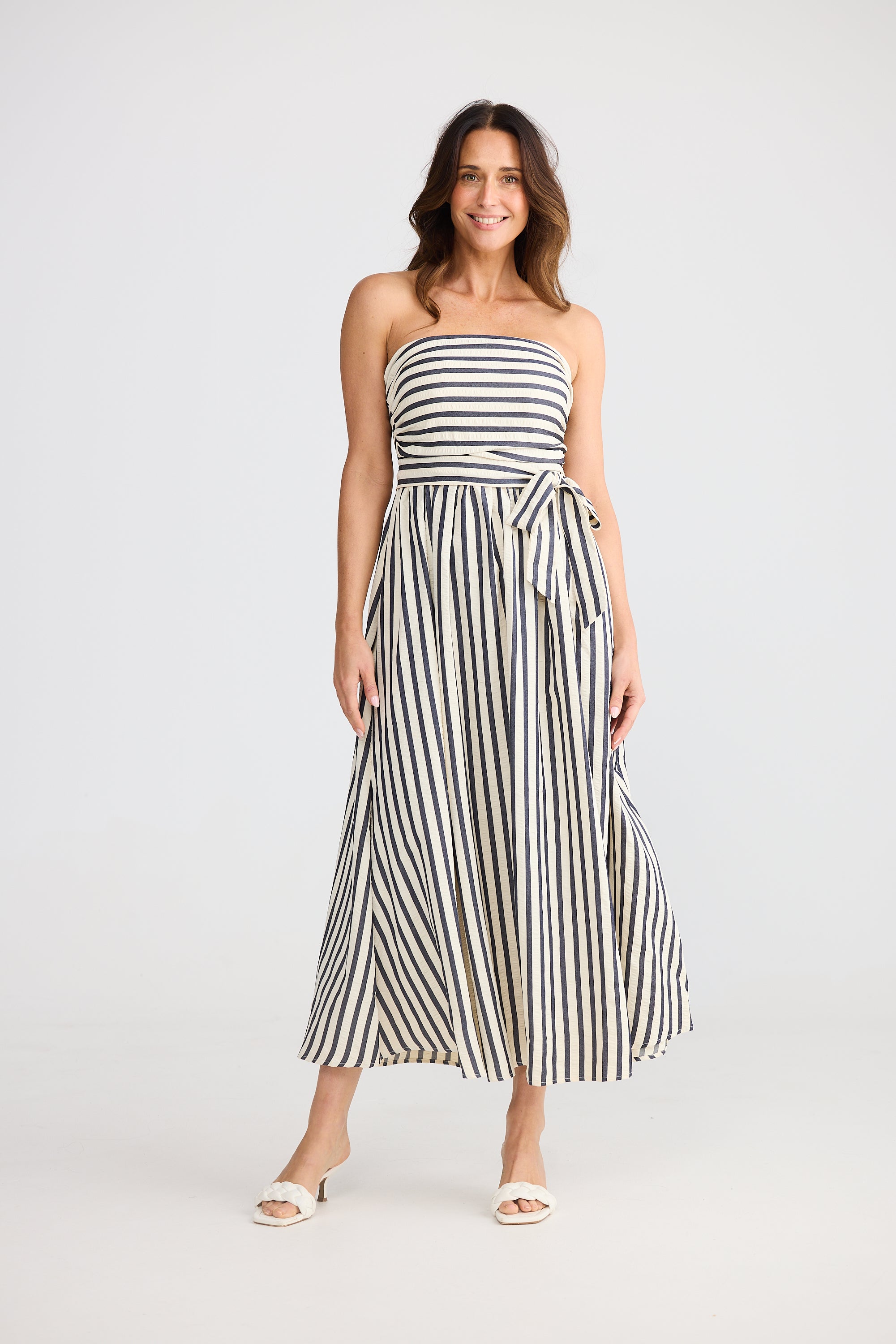 Avalon Dress - Navy Stripe-Dresses-Brave & True-The Bay Room
