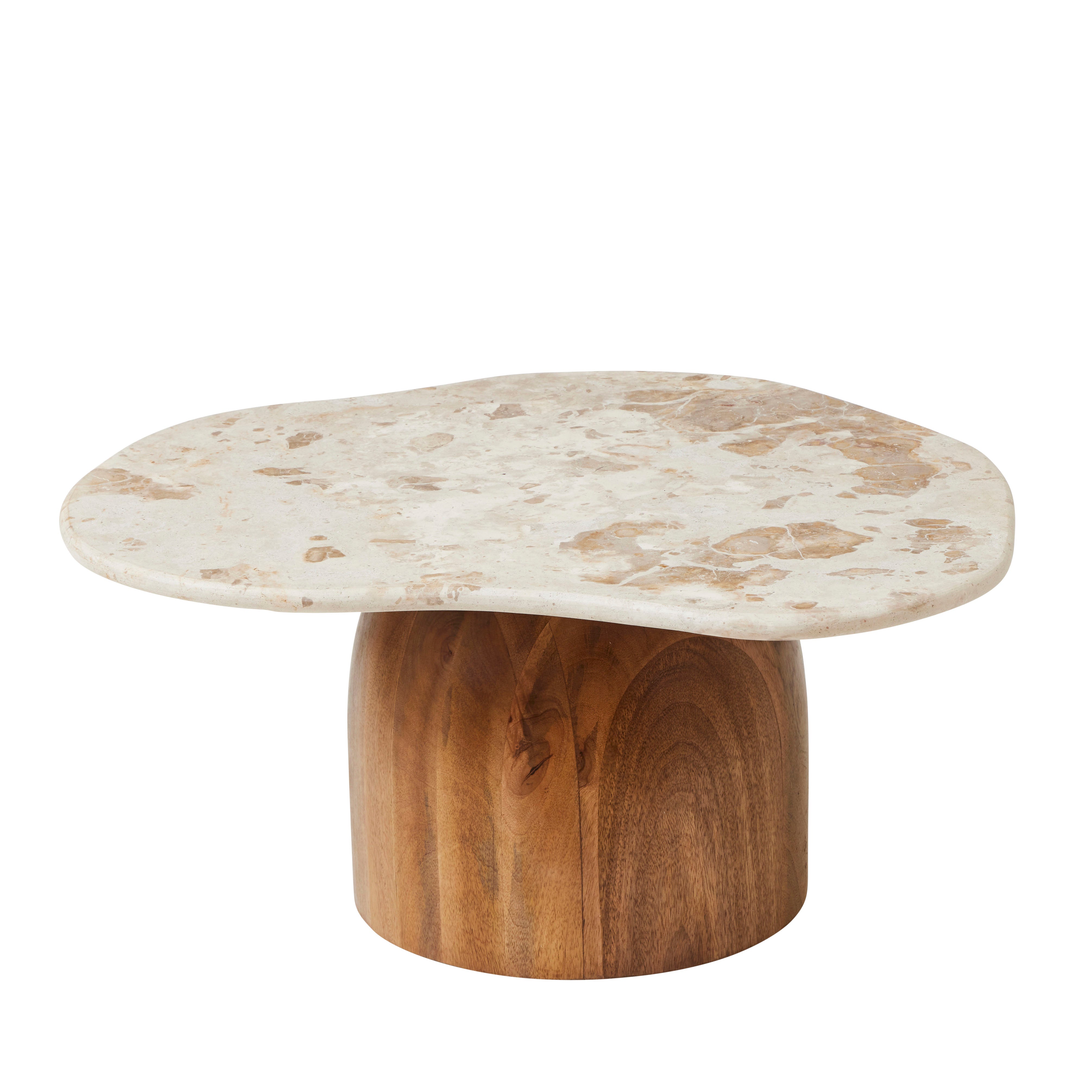 Avi Marble/Wood Coffee Table 77x64x35cm-Furniture-Coast To Coast Home-The Bay Room