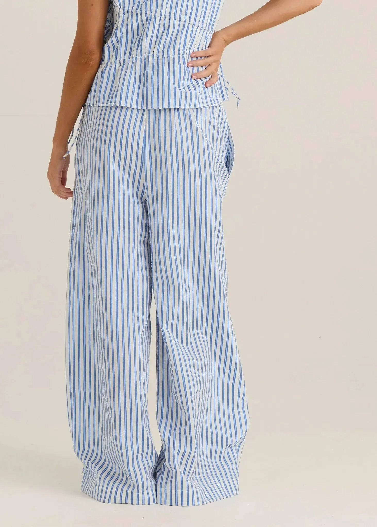 Aziza Pant - Blue/White Stripe-Pants-SASS-The Bay Room