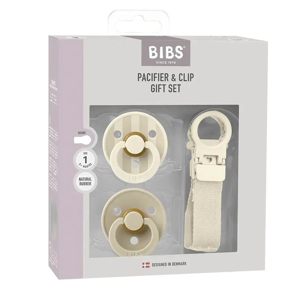 BIBS Colour Dummy & Loop Clip Gift Set - Ivory-Nursery & Nurture-BIBS-The Bay Room