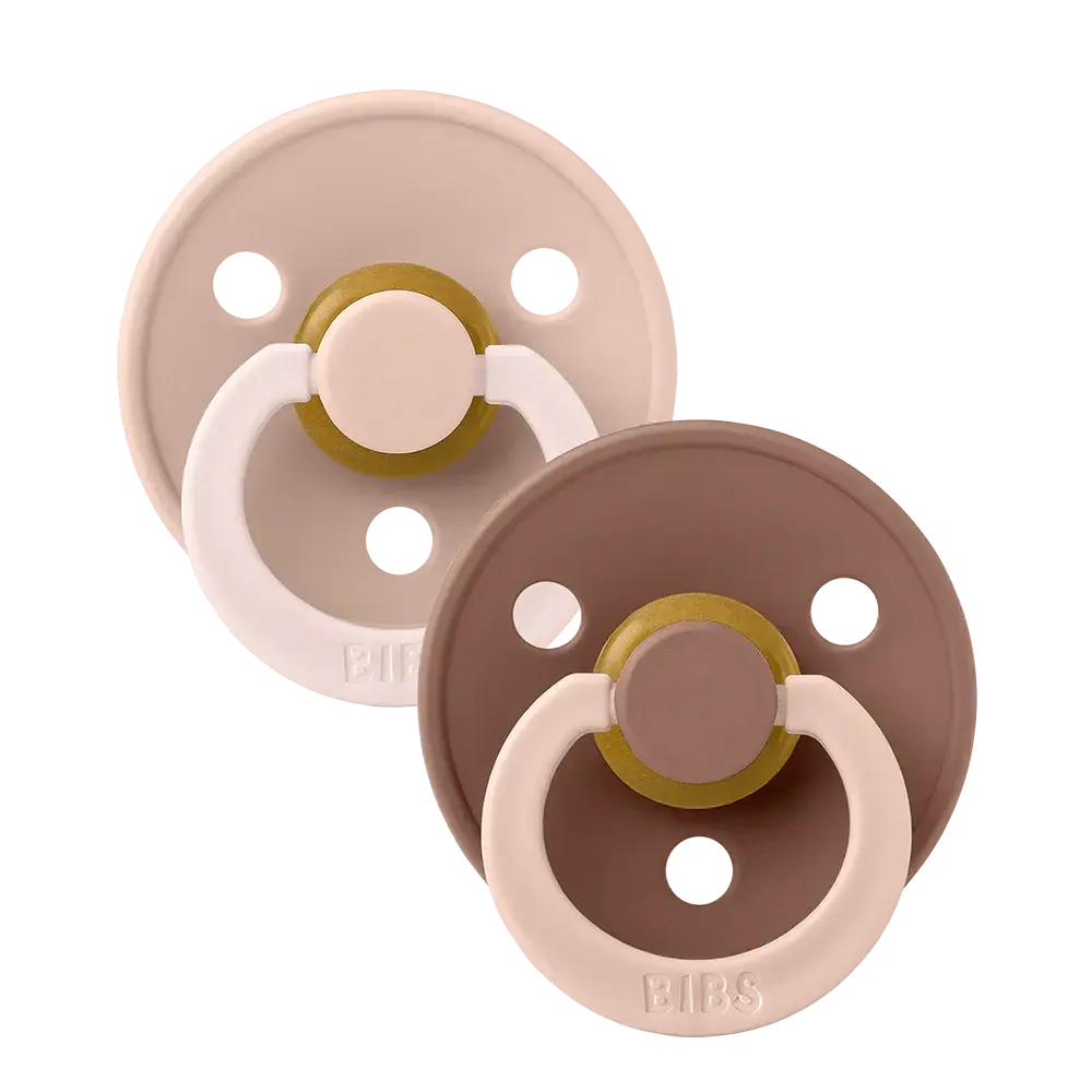 BIBS Fusion Colour Dummies Double Pack-Nursery & Nurture-BIBS-Size 1-Blush/Woodchuck Mix-The Bay Room
