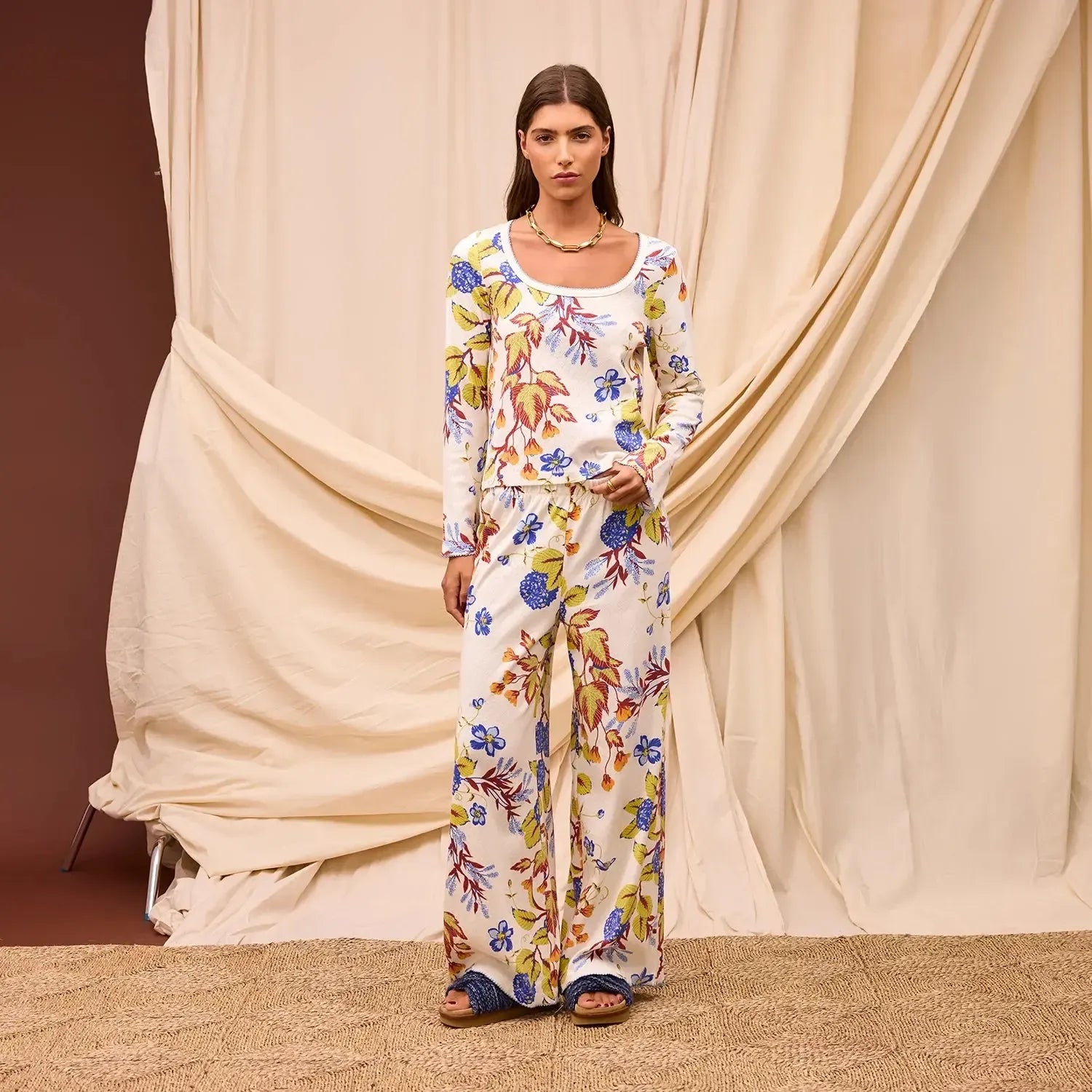 Babette Pointelle Pyjama Set-Sleepwear & Robes-Sage & Clare-The Bay Room