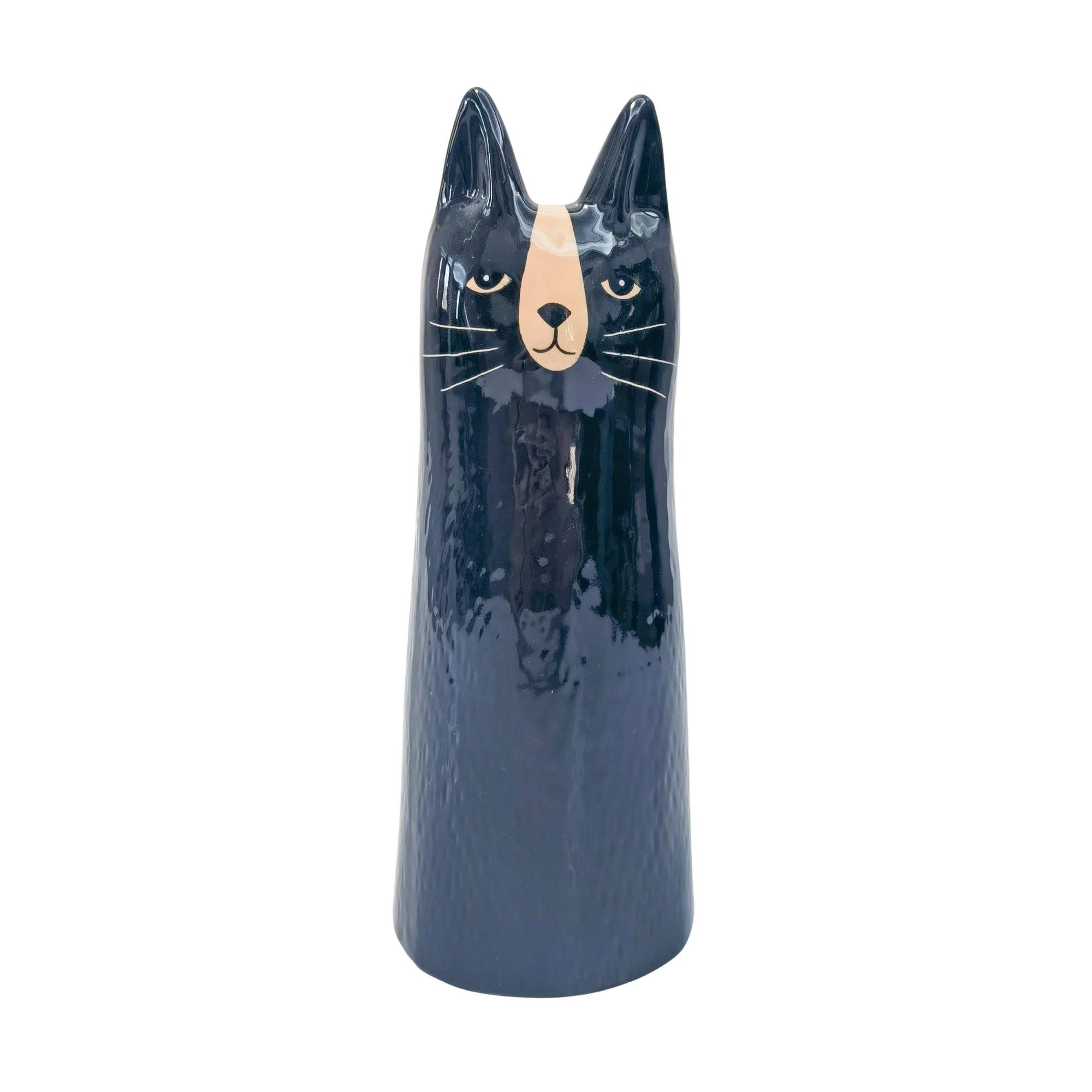 Bailey Cat Vase Black 23cm-Pots, Planters & Vases-Urban Products-The Bay Room