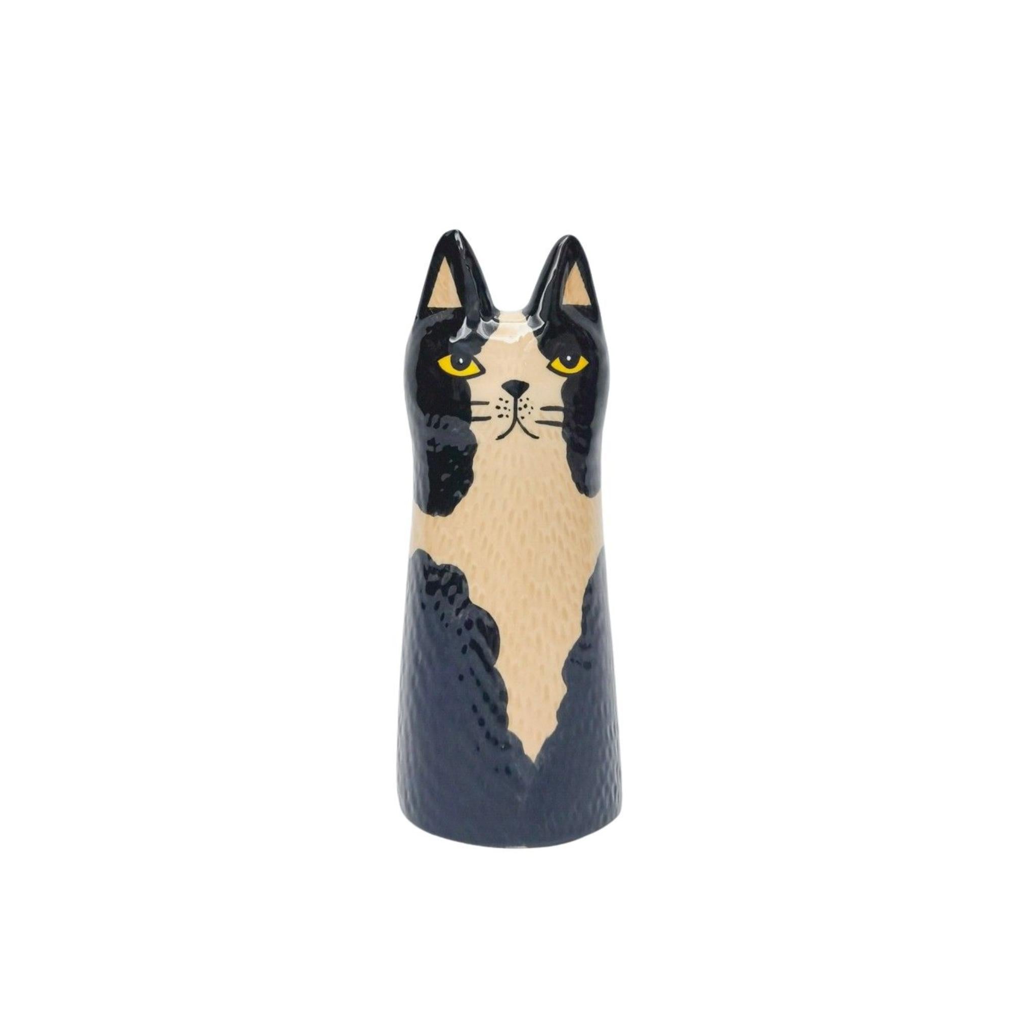 Bailey Cat Vase Black & White 15cm-Pots, Planters & Vases-Urban Products-The Bay Room