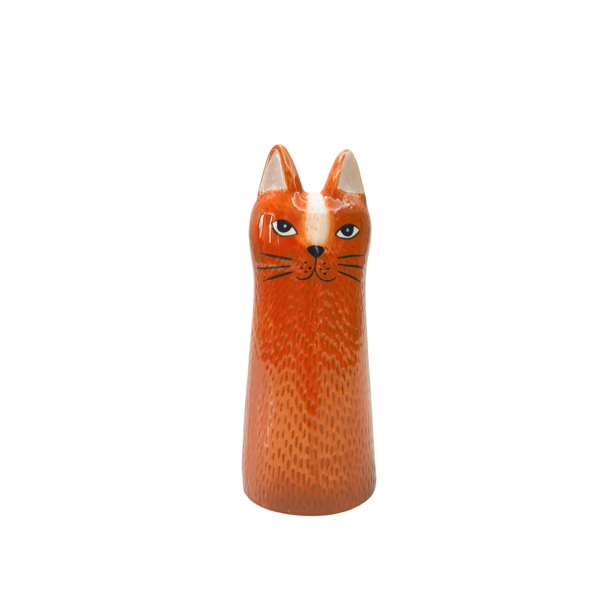 Bailey Cat Vase Orange 15cm-Pots, Planters & Vases-Urban Products-The Bay Room