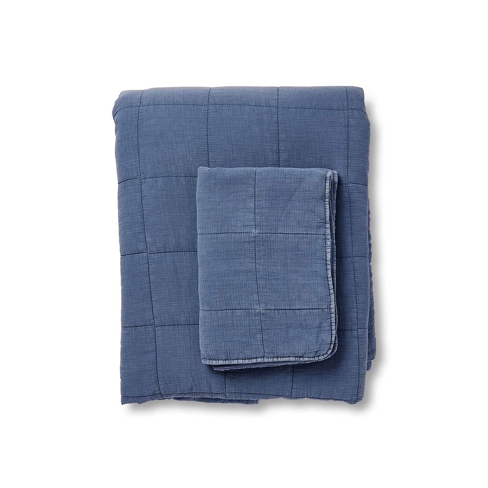 Bailey Washed Blue Stonewash Coverlet Set-Soft Furnishings-Madras Link-The Bay Room