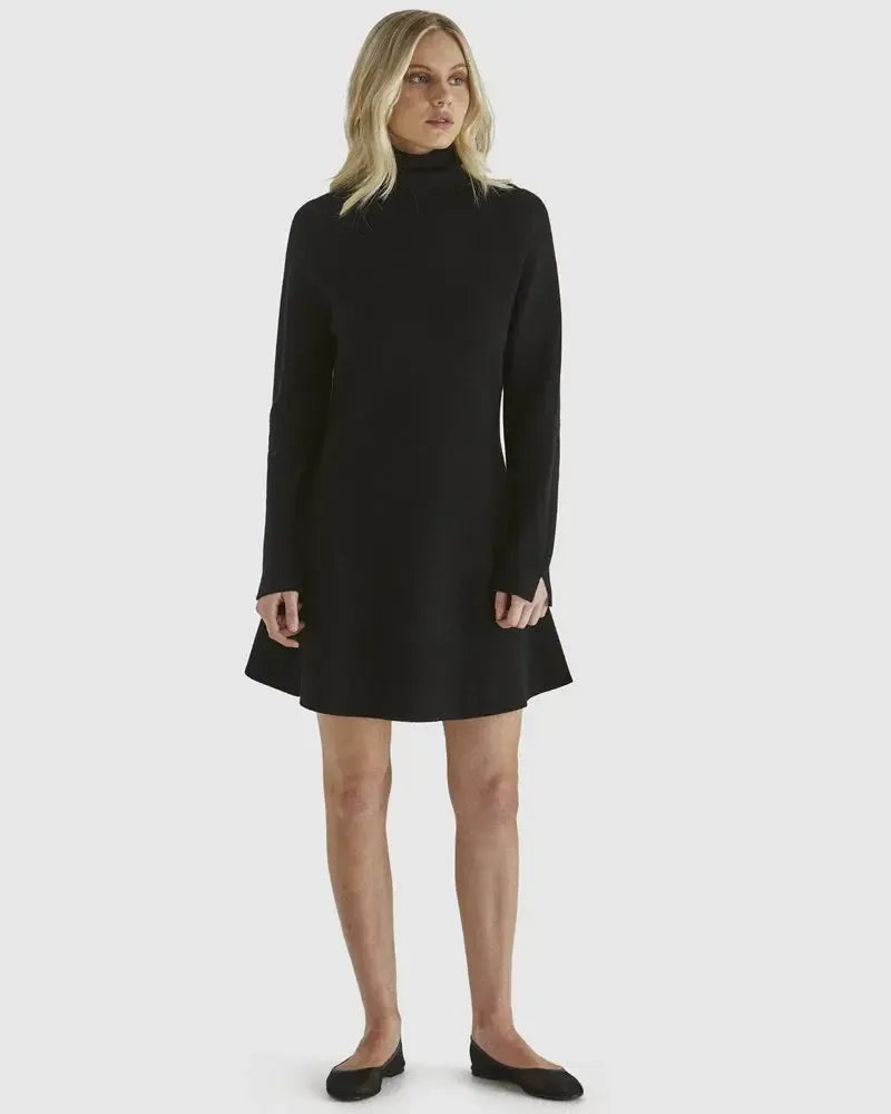 Baldwin Knit Dress - Black-Dresses-SASS-The Bay Room
