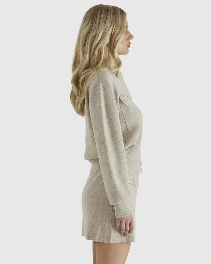 Baldwin Knit Jacket - Oatmeal-Jackets, Coats & Vests-SASS-The Bay Room