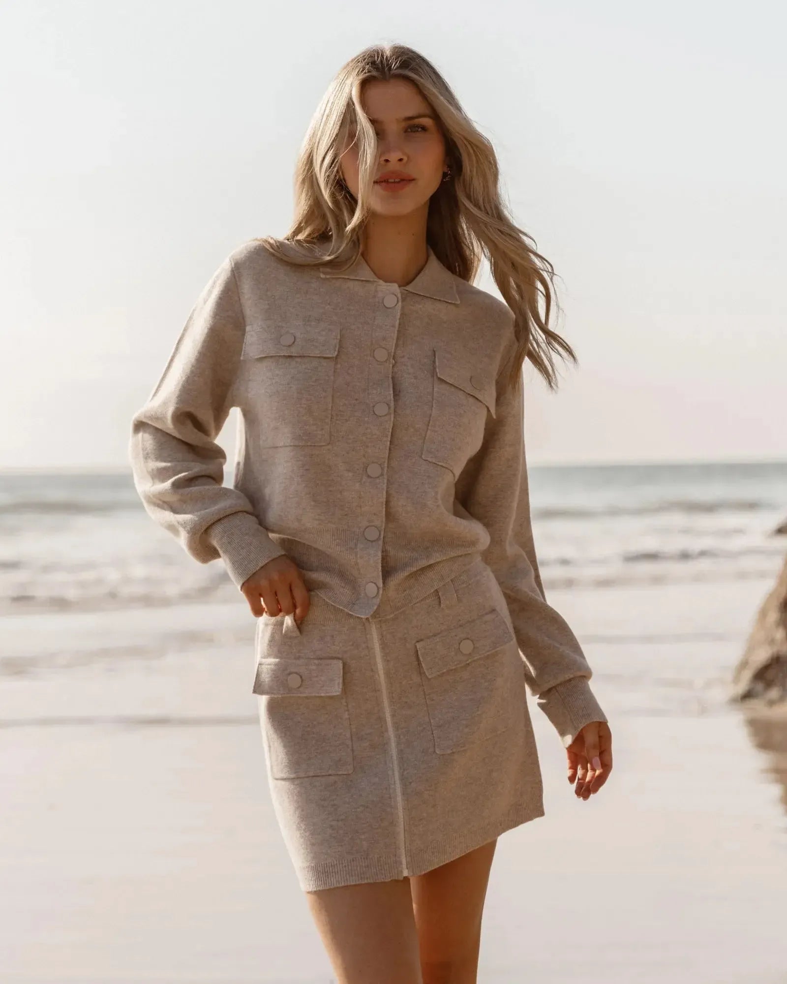 Baldwin Knit Jacket - Oatmeal-Jackets, Coats & Vests-SASS-The Bay Room