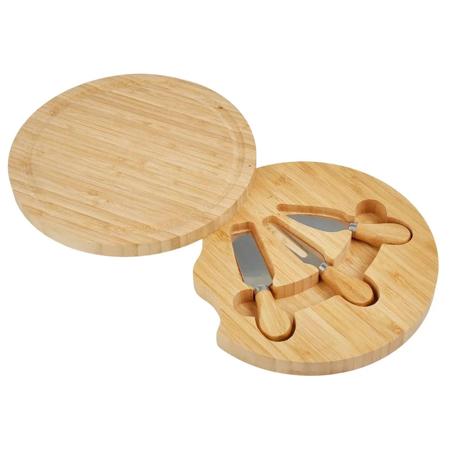 Bamboo Cheese Board with Set of 3 Knives-Davis & Waddell-The Bay Room
