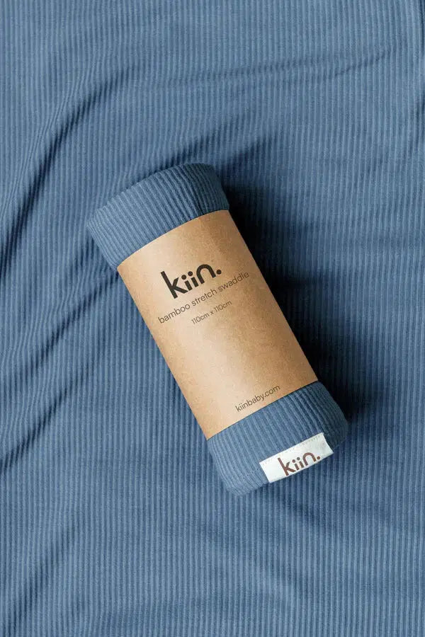 Bamboo Stretch Swaddle - Blue Shadow-Nursery & Nurture-Kiin-The Bay Room