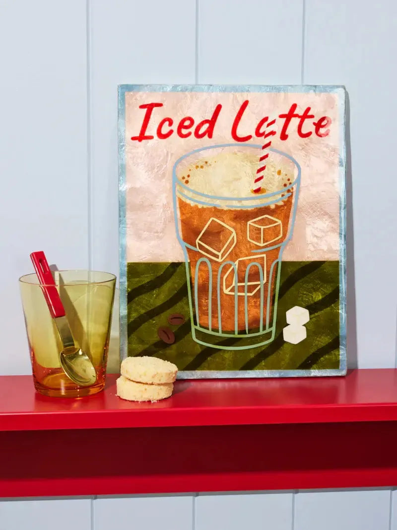 Barista Wall Art Iced Latte-Wall Decor-Jones & Co-The Bay Room