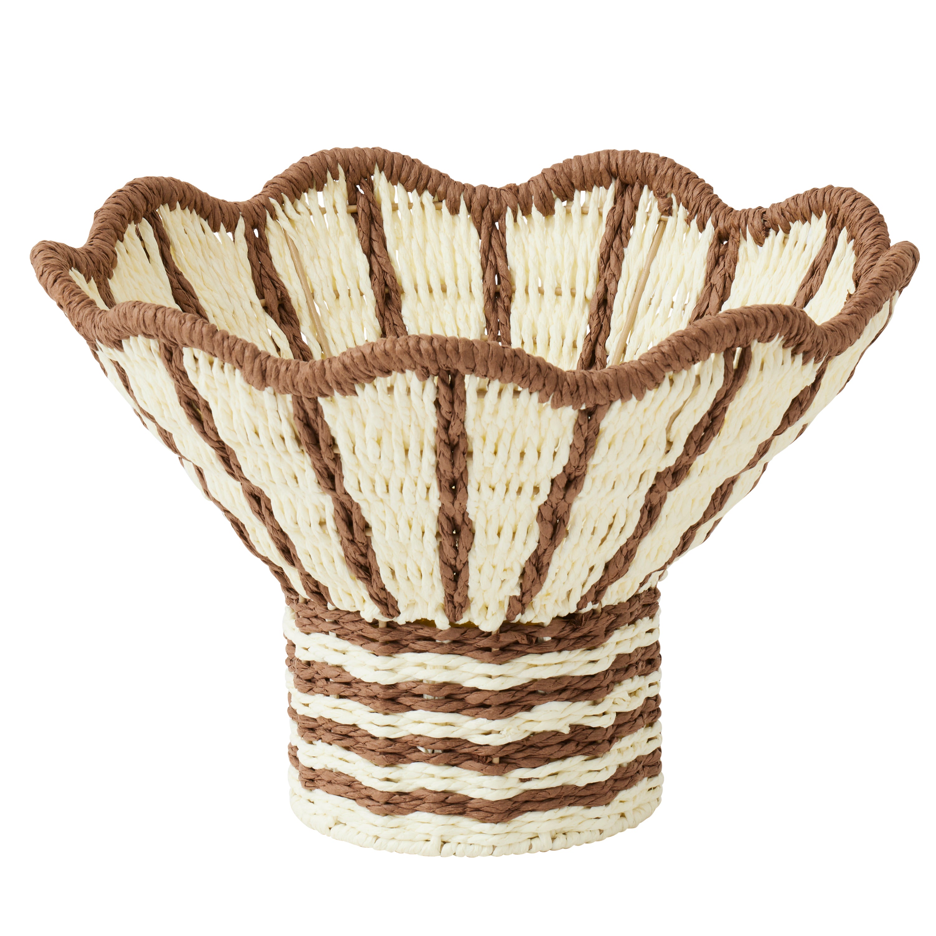 Bastia Woven Centrepiece 36x26cm White/Brown-Decor Items-Coast To Coast Home-The Bay Room