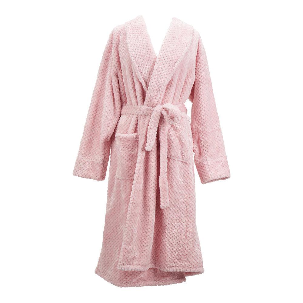 Bath Robe Cosy Luxe Waffle - Pink Quartz-Sleepwear & Robes-Annabel Trends-Onesize-The Bay Room