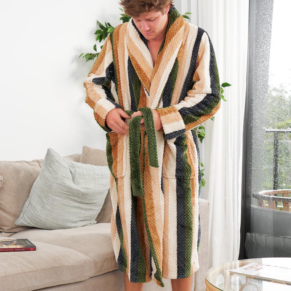 Bath Robe - Stripe-Sleepwear & Robes-Annabel Trends-Onesize-The Bay Room