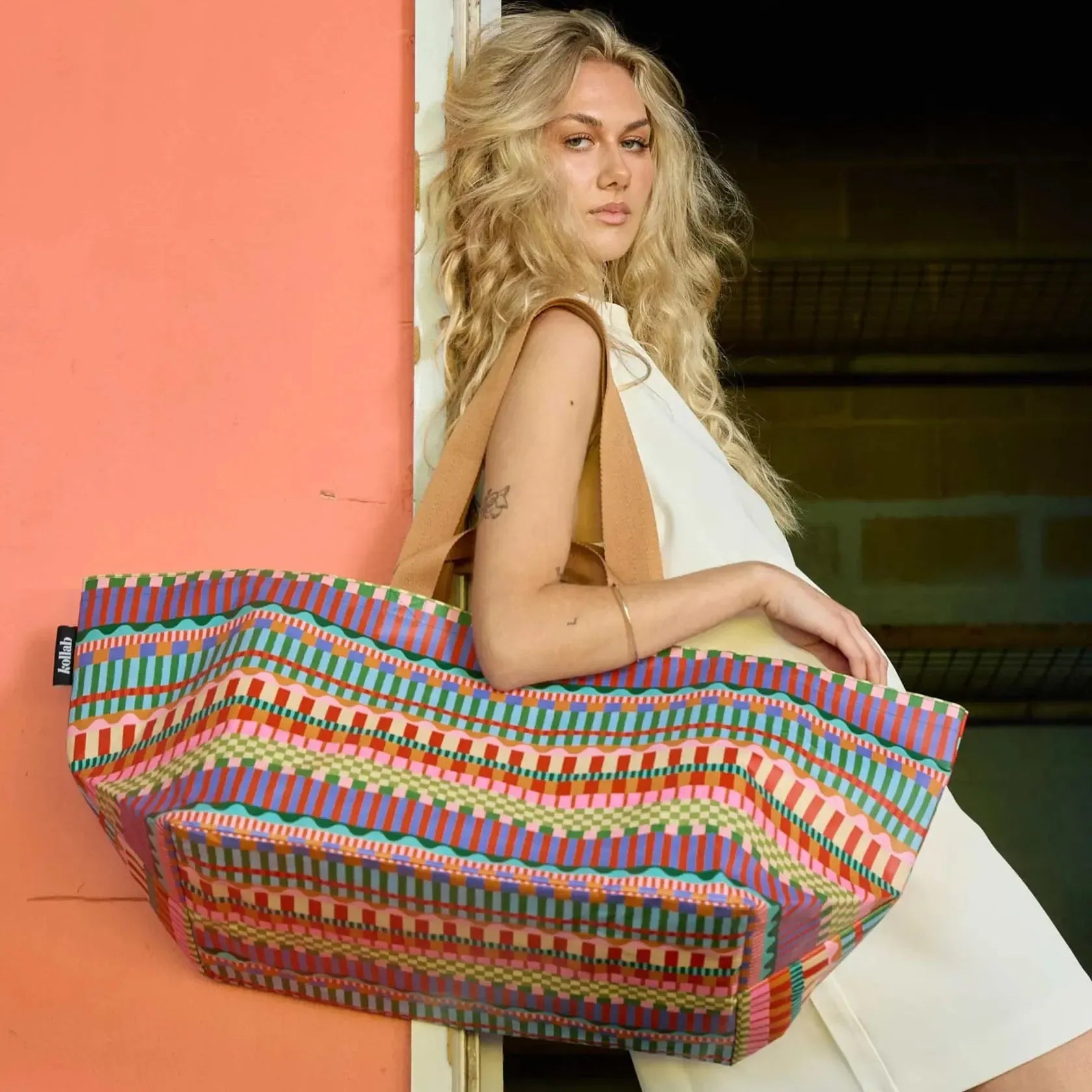 Beach Bag Blocks and Stripe-Travel & Outdoors-Kollab-The Bay Room
