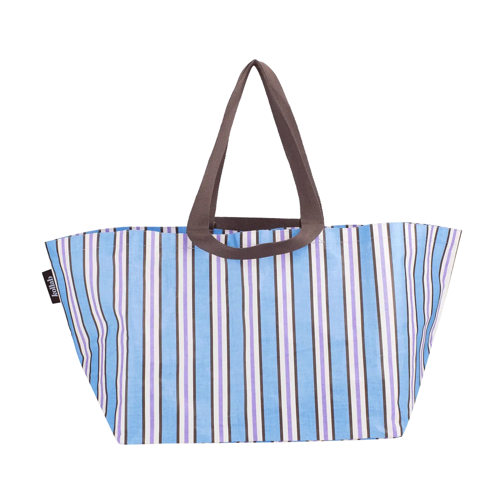 Beach Bag Choc Blue Stripe-Travel & Outdoors-Kollab-The Bay Room