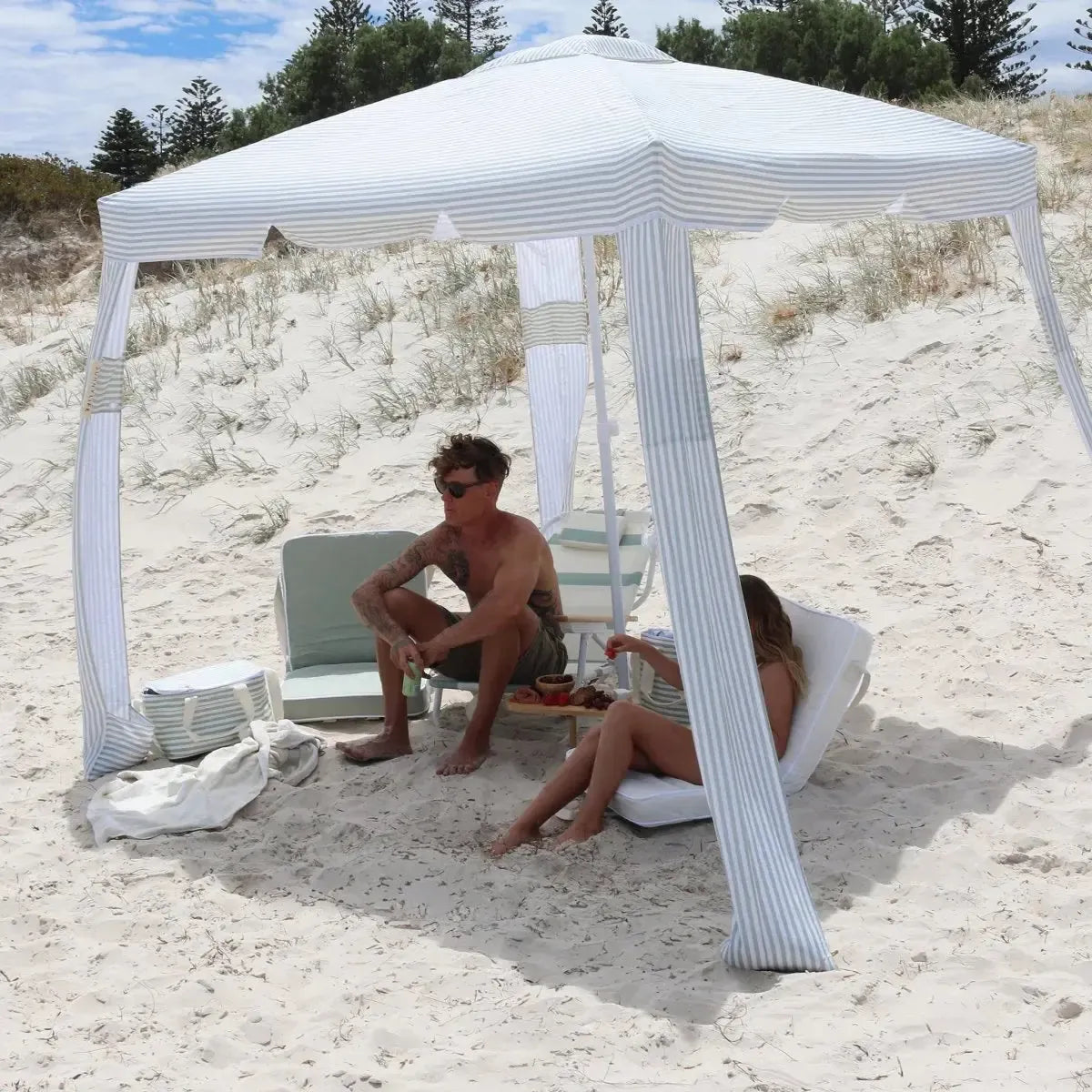 Beach Cabana Sea Sage Stripe-Travel & Outdoors-Sunny Life-The Bay Room