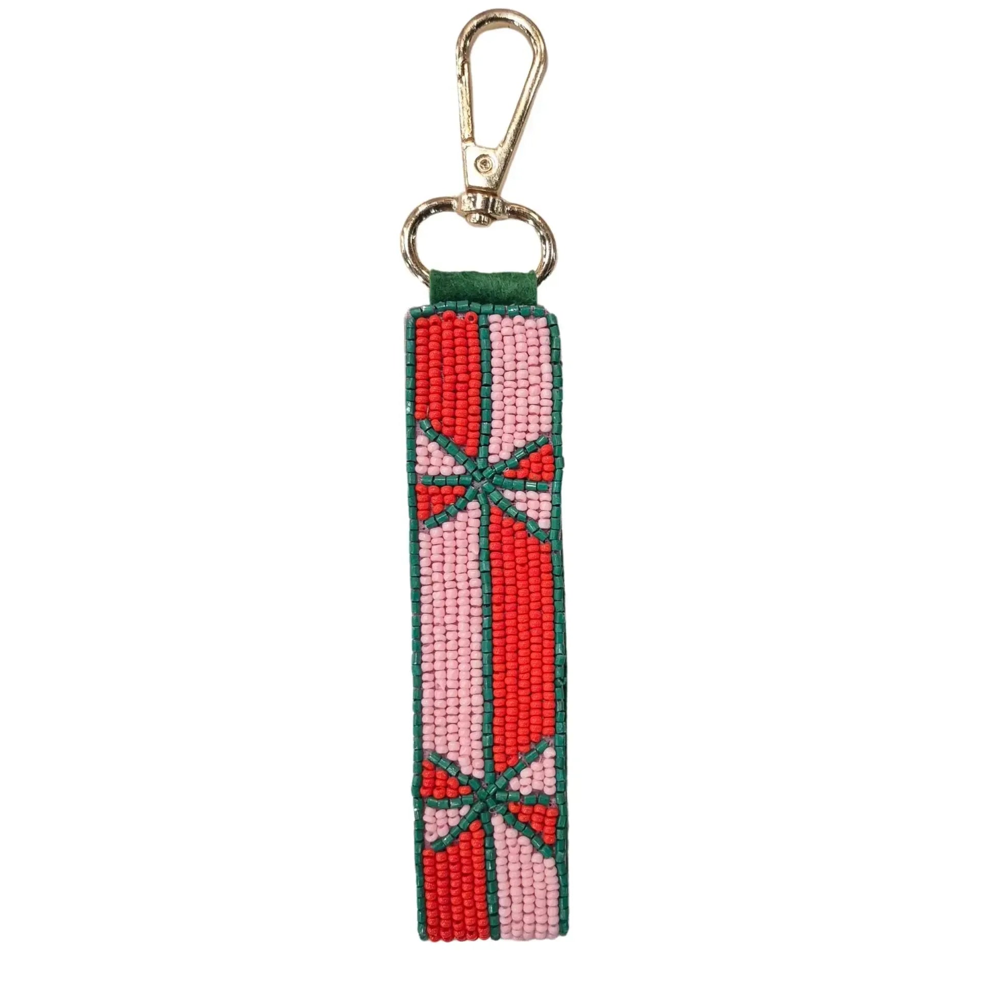 Beaded Keychain Bella - Blush/Green-Keyrings-Zoda-The Bay Room