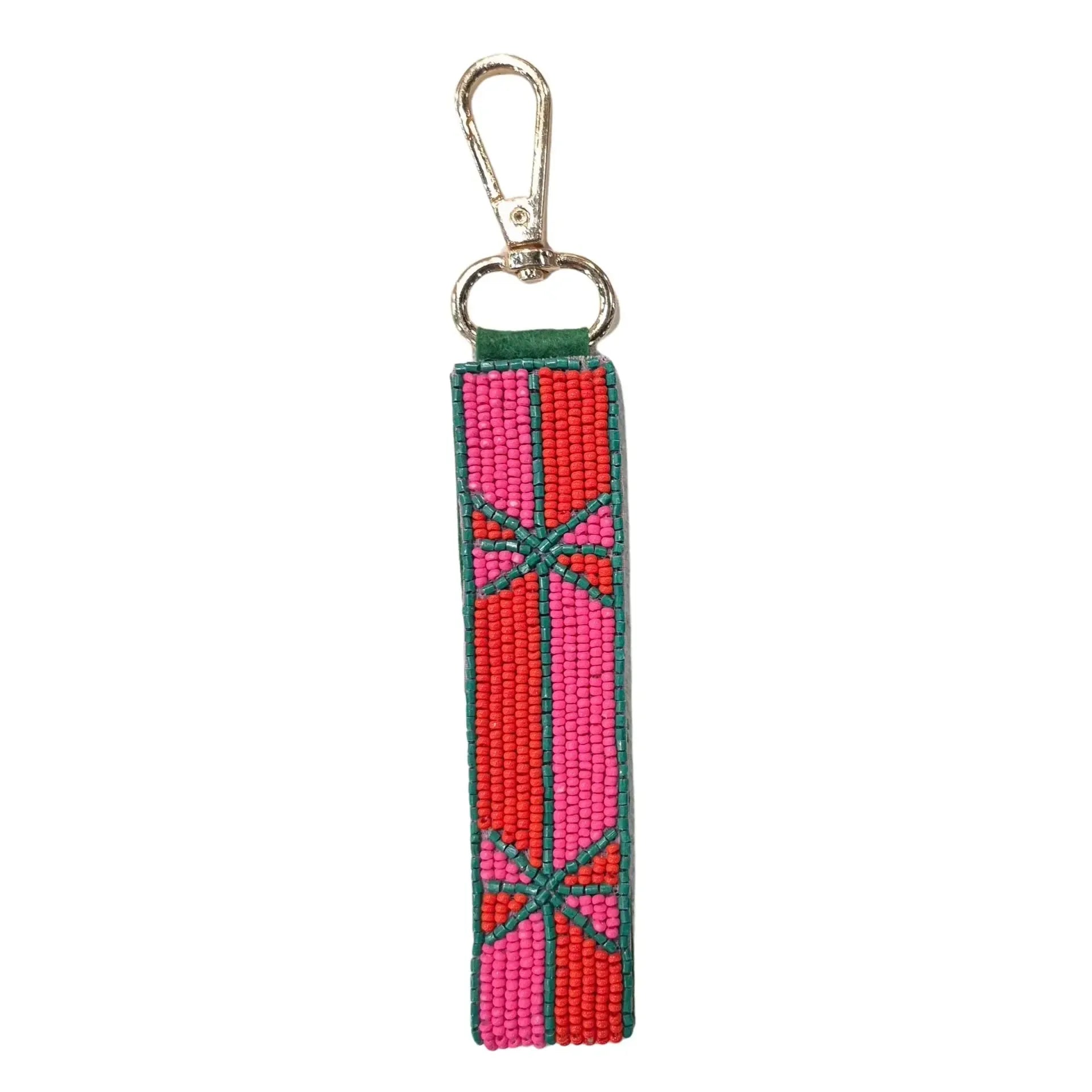 Beaded Keychain Bella - Hot Pink/Green-Keyrings-Zoda-The Bay Room