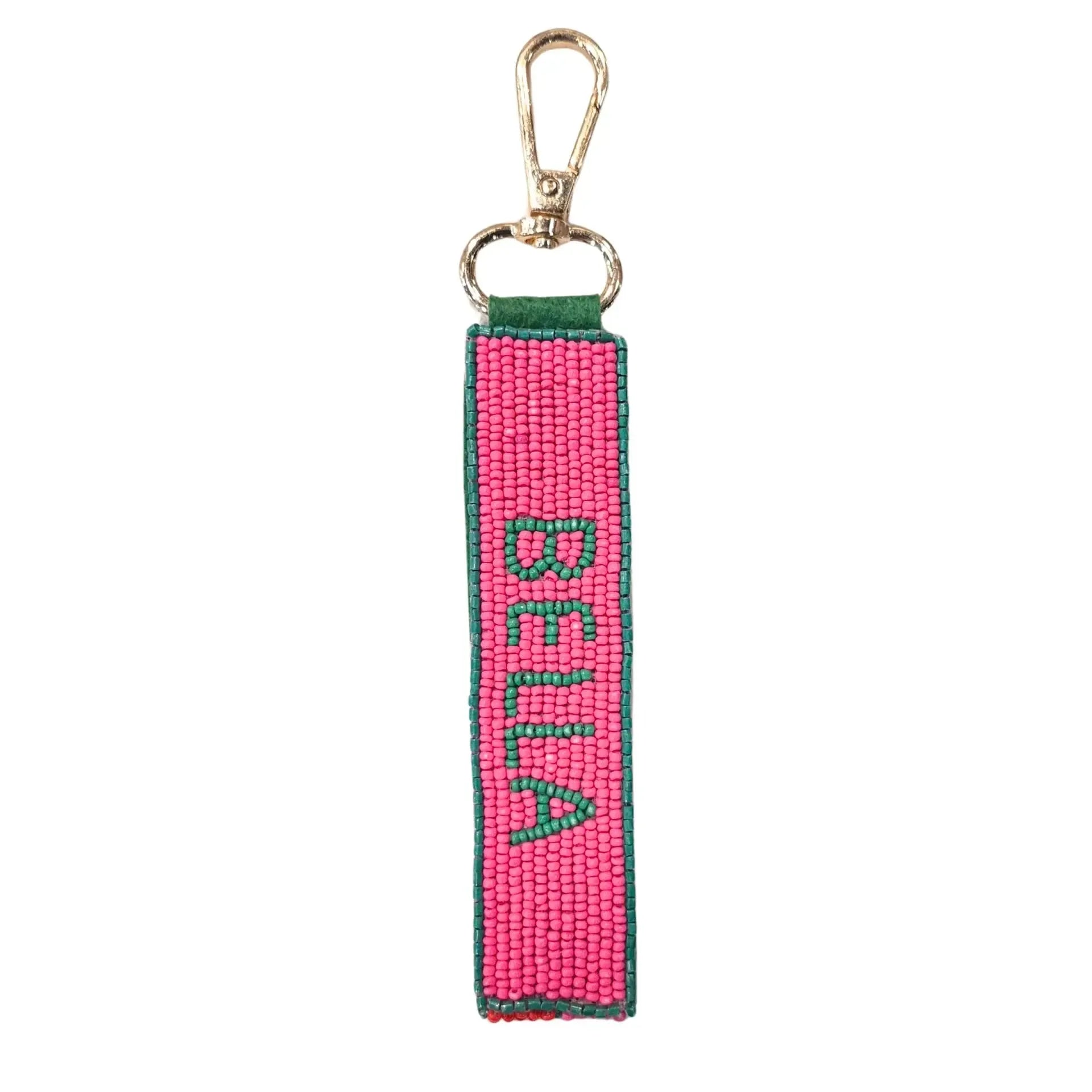Beaded Keychain Bella - Hot Pink/Green-Keyrings-Zoda-The Bay Room