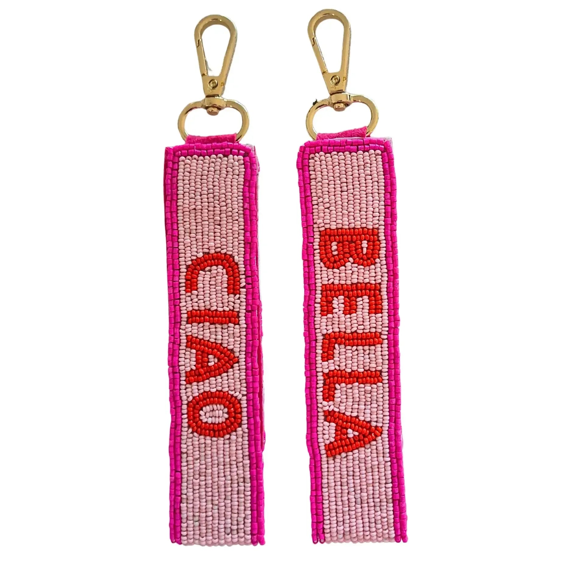 Beaded Keychain Ciao Bella Pink/Red-Keyrings-Zoda-The Bay Room