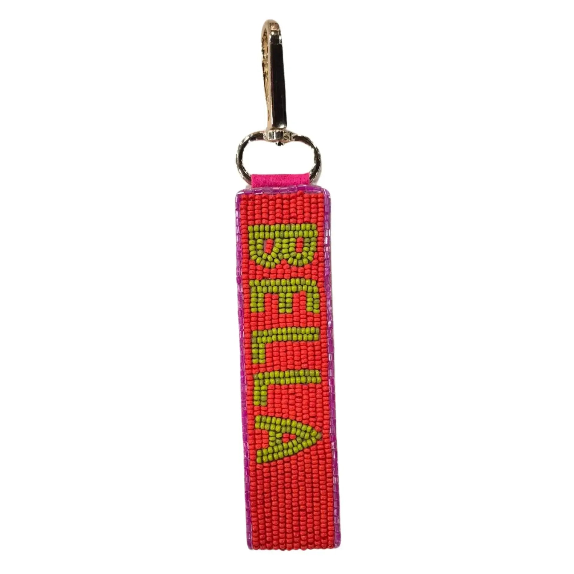 Beaded Keychain Ciao Bella - Red/Purple-Keyrings-Zoda-The Bay Room