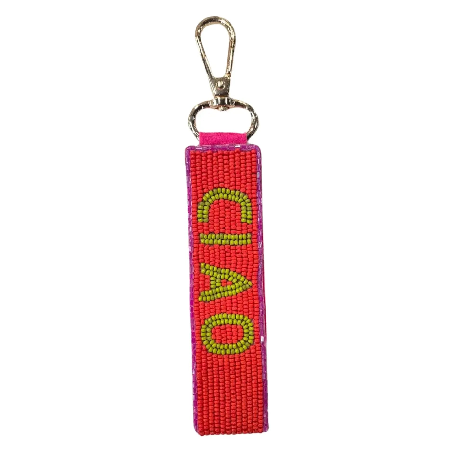 Beaded Keychain Ciao Bella - Red/Purple-Keyrings-Zoda-The Bay Room