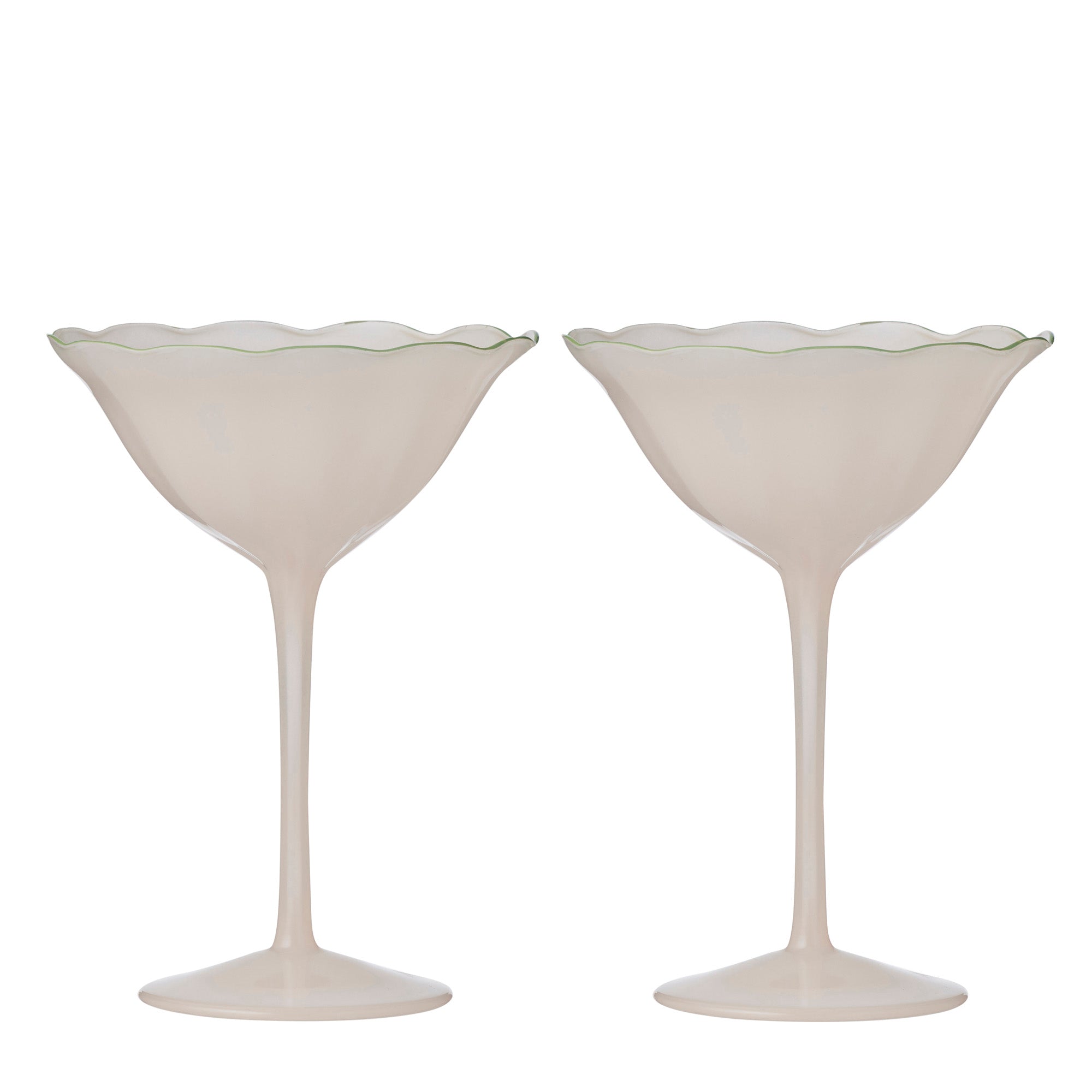 Bella Set/2 Coupe Glass 12x17cm Pink/Green-Dining & Entertaining-Coast To Coast Home-The Bay Room