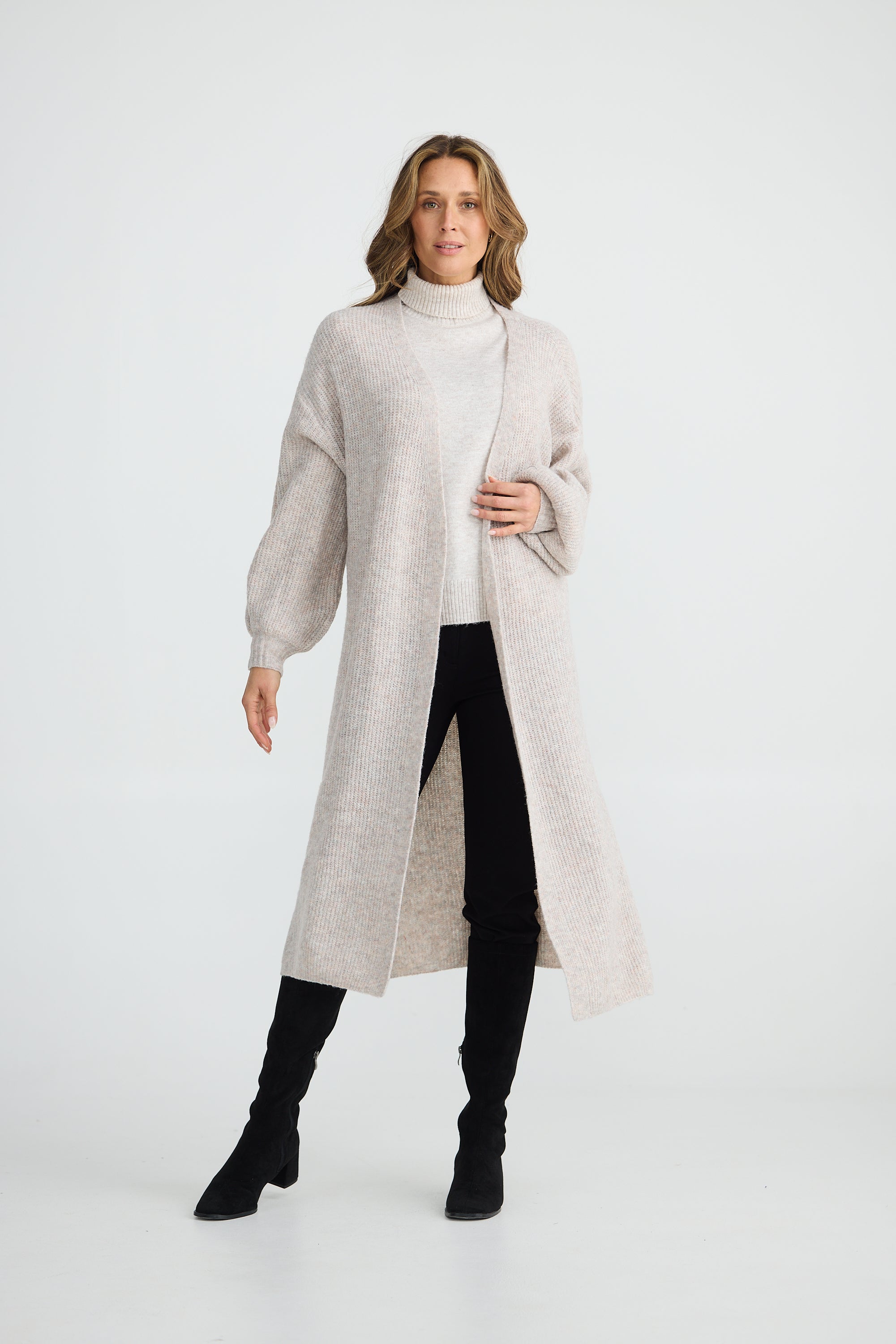 Bentley Long Cardigan - Grey Marle-Knitwear & Jumpers-Brave & True-The Bay Room