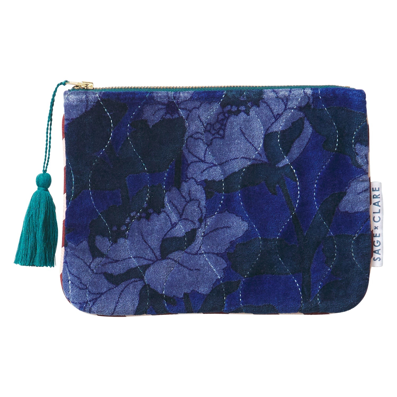Bernanda Velvet Pouch - Lapis-Beauty & Well-Being-Sage & Clare-The Bay Room