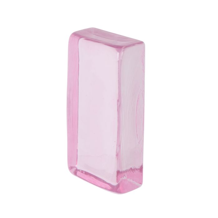 Bernard Glass Brick Sculpture Pink 20.2x10x5cm-Decor Items-Amalfi-The Bay Room