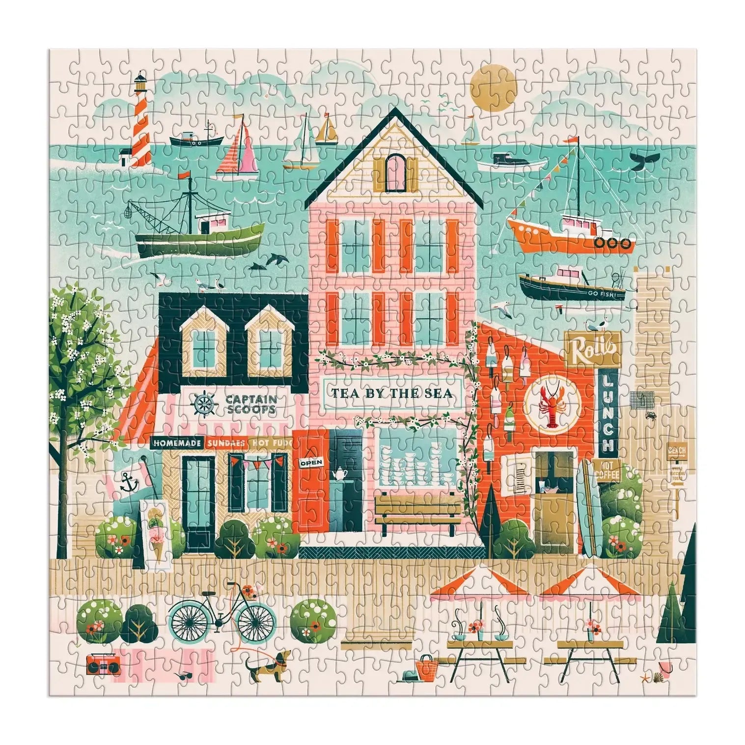 Beside the Sea Puzzle 500pc-Fun & Games-Galison-The Bay Room