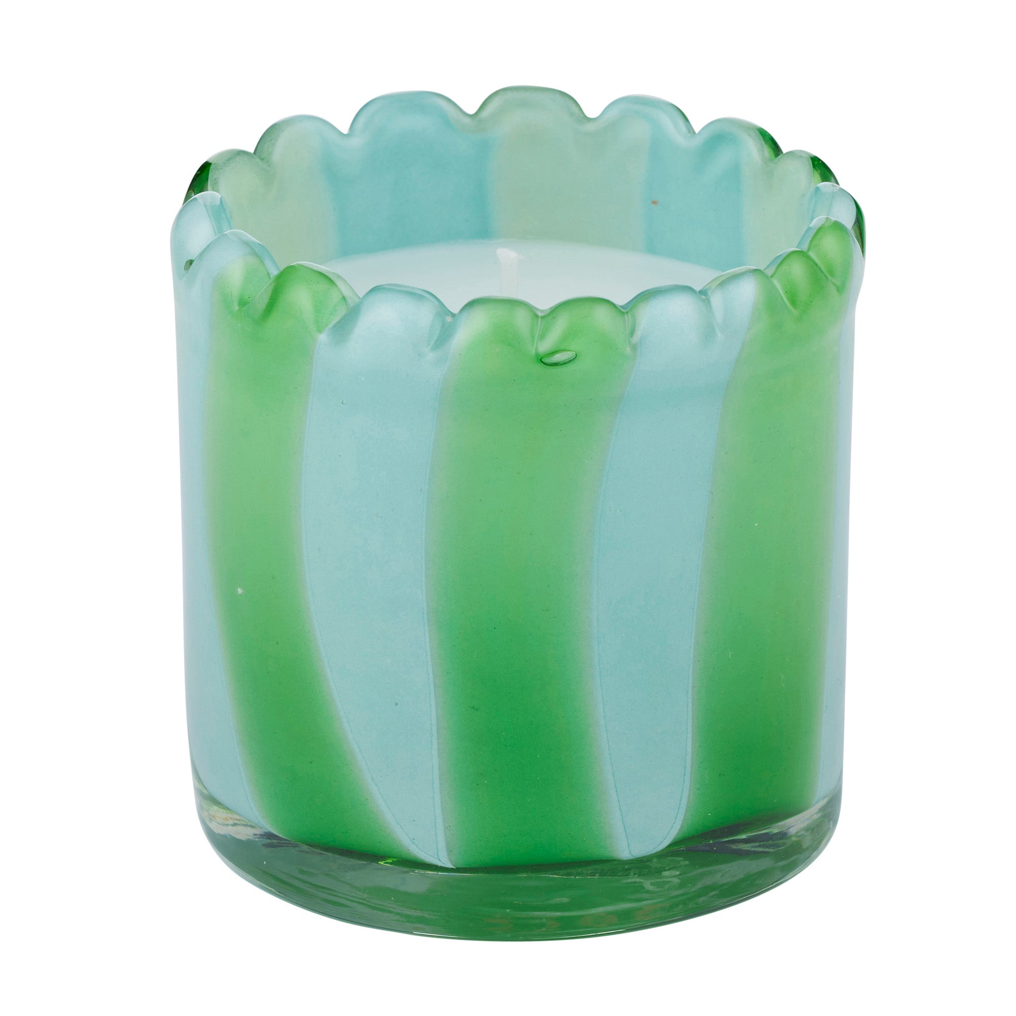 Billie Glass Candle 8x8cm Sky/Emerald-Candles & Fragrances-Coast To Coast Home-The Bay Room