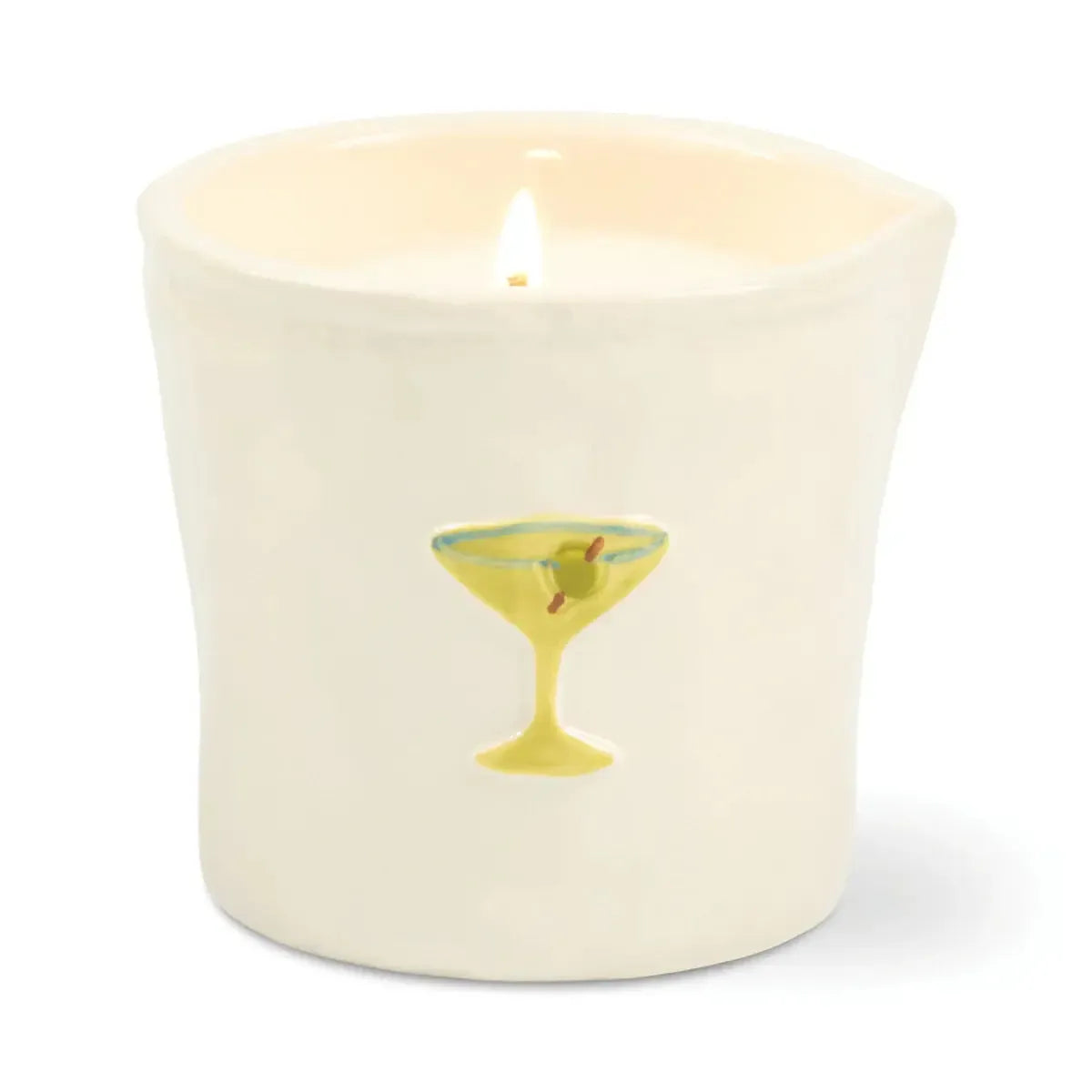 Bistro 8oz Ceramic Candle with Embossed Martini - Martini-Candles & Fragrances-Paddywax-The Bay Room