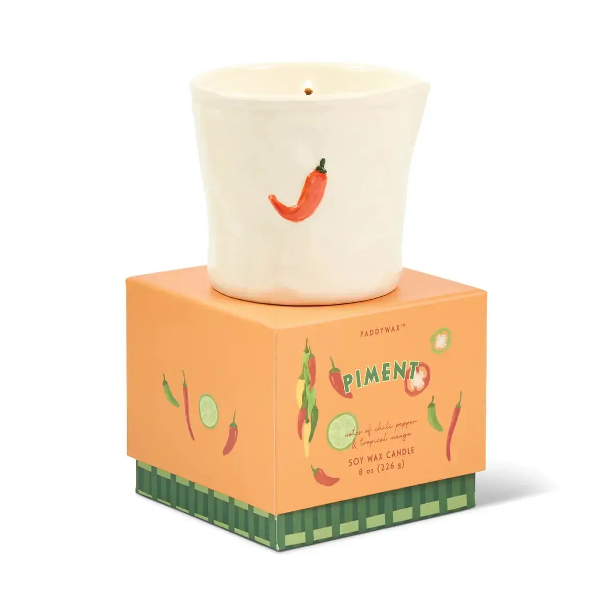 Bistro 8oz Ceramic Candle with Embossed Piment - Piment-Candles & Fragrances-Paddywax-The Bay Room