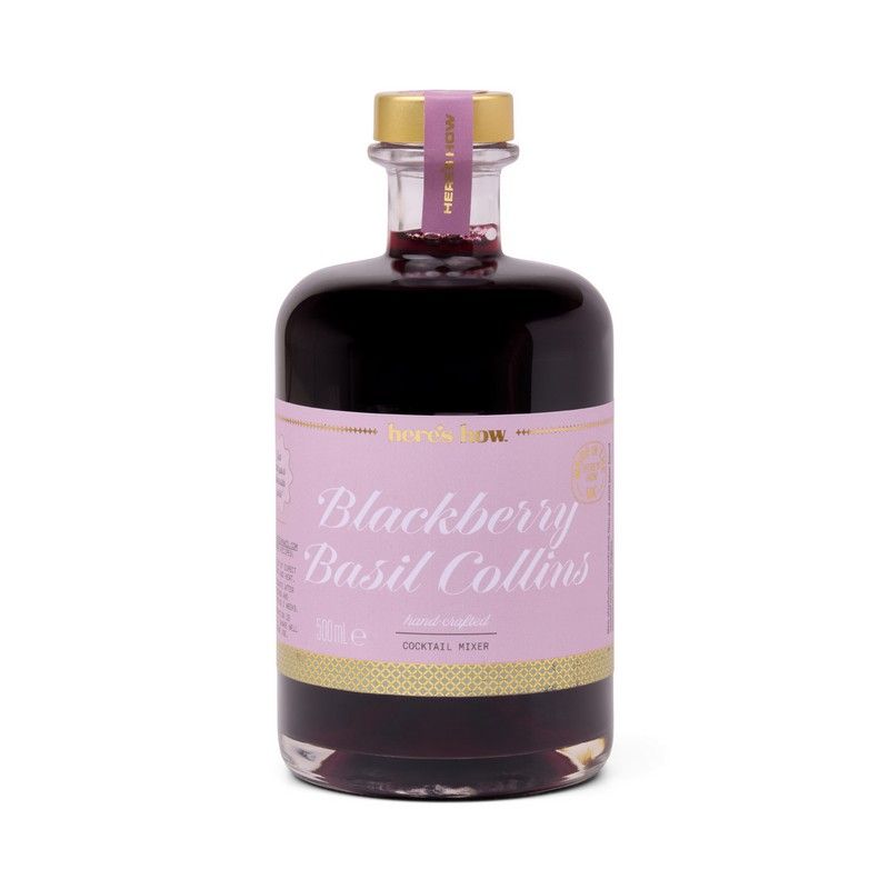 Blackberry Basil Collins Mixer 500ml-Here's How-The Bay Room