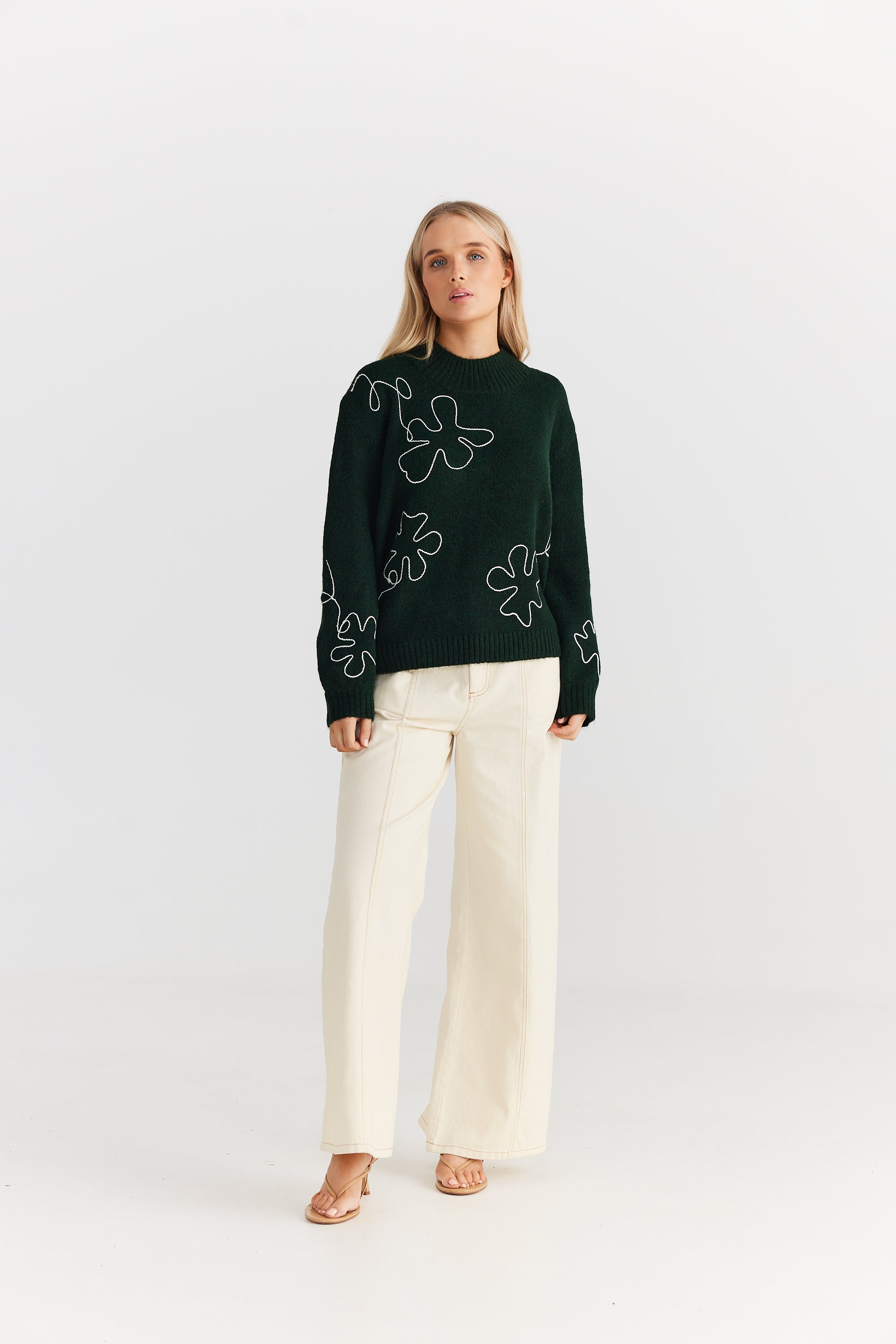 Bloom Knit - Forest-Knitwear & Jumpers-Daisy Says-The Bay Room