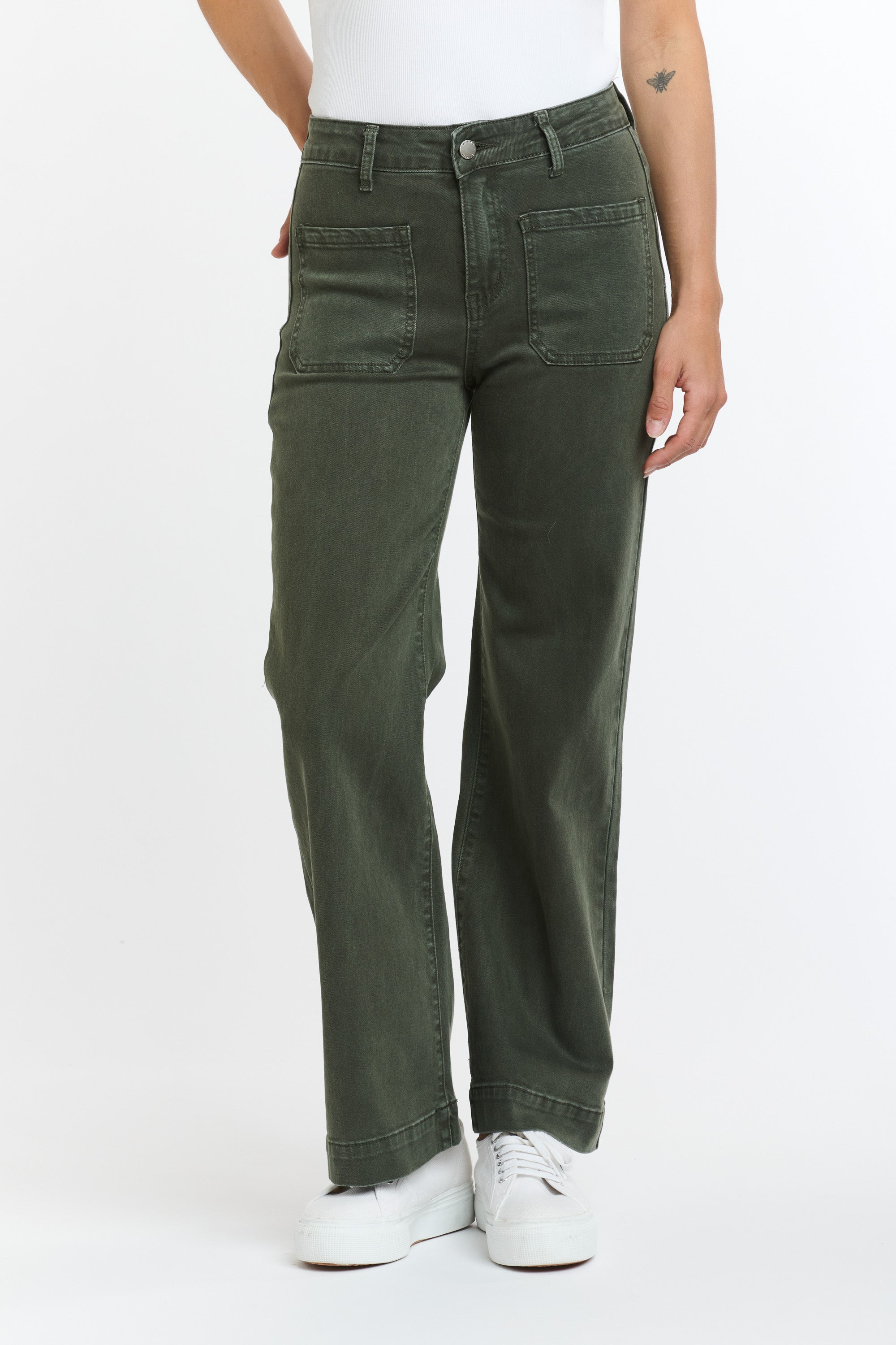 Bobbi 7/8th Jeans - Military-Jeans-Italian Star-The Bay Room