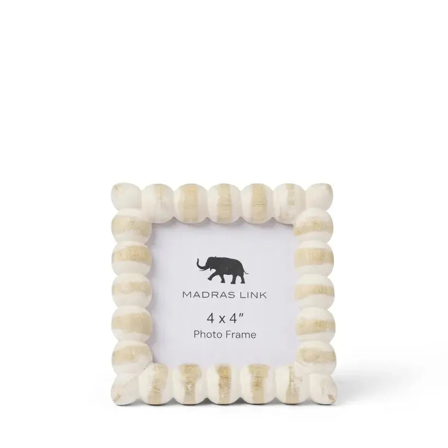 Bobbin Whitewash Photo Frame 4x4"-Decor Items-Madras Link-The Bay Room