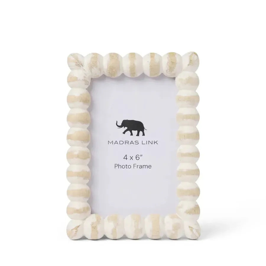 Bobbin Whitewash Photo Frame 4x6"-Decor Items-Madras Link-The Bay Room
