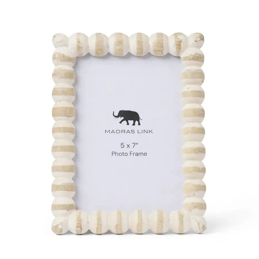 Bobbin Whitewash Photo Frame 5x7"-Decor Items-Madras Link-The Bay Room