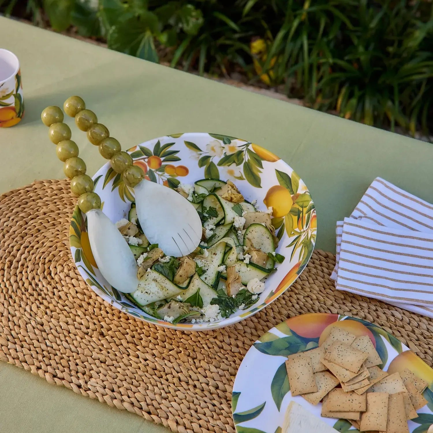 Bobble Green/White Resin Salad Server Set-Dining & Entertaining-Madras Link-The Bay Room