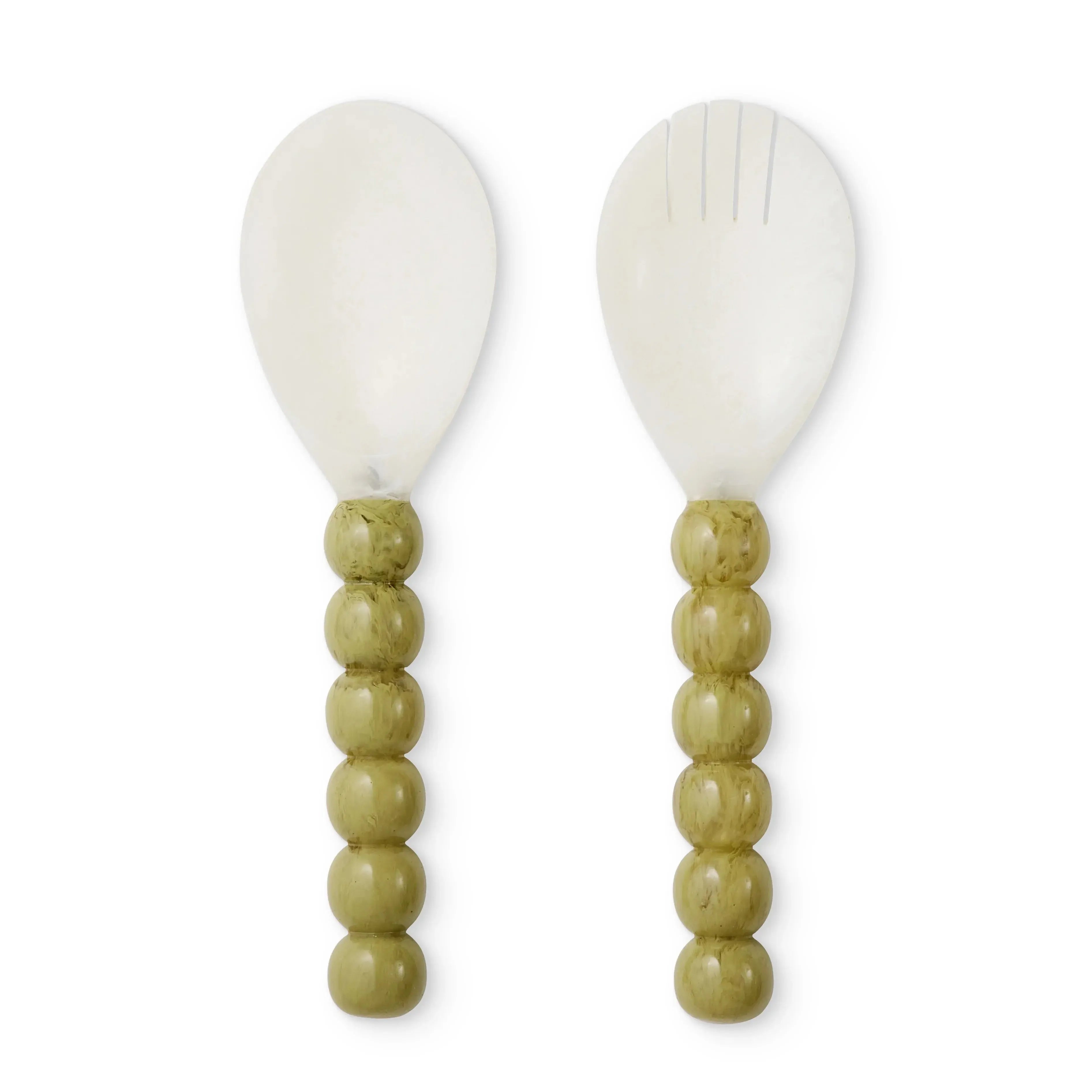 Bobble Green/White Resin Salad Server Set-Dining & Entertaining-Madras Link-The Bay Room